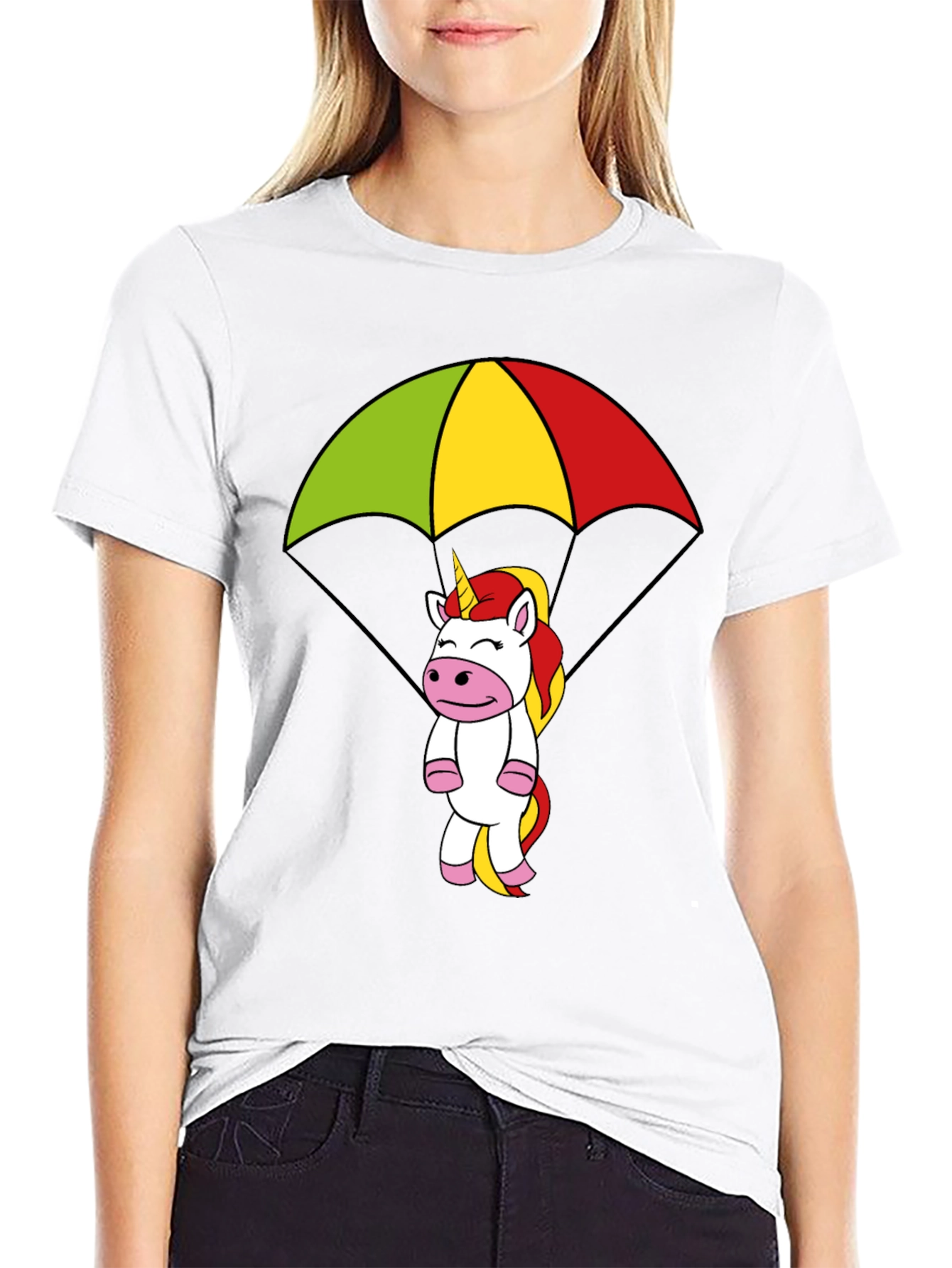 Unicorn Parachute Graphic T-Shirt