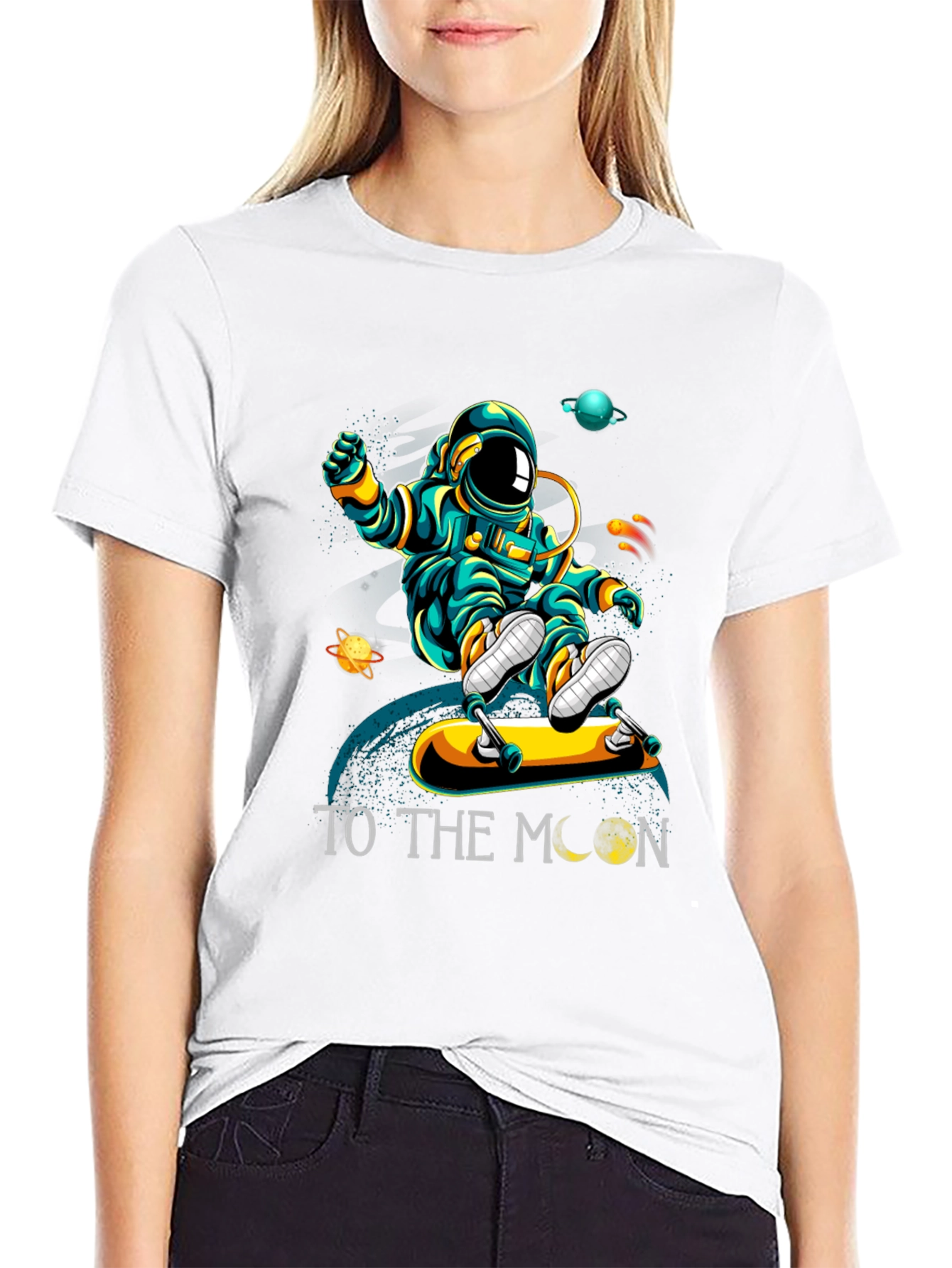 Astronaut Skateboard T-Shirt - To The Moon!