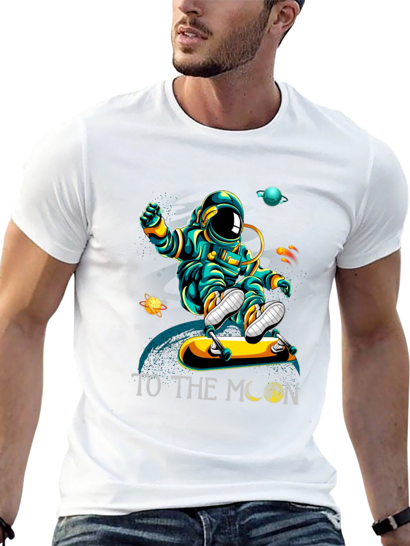 Astronaut Skateboard T-Shirt - To The Moon!