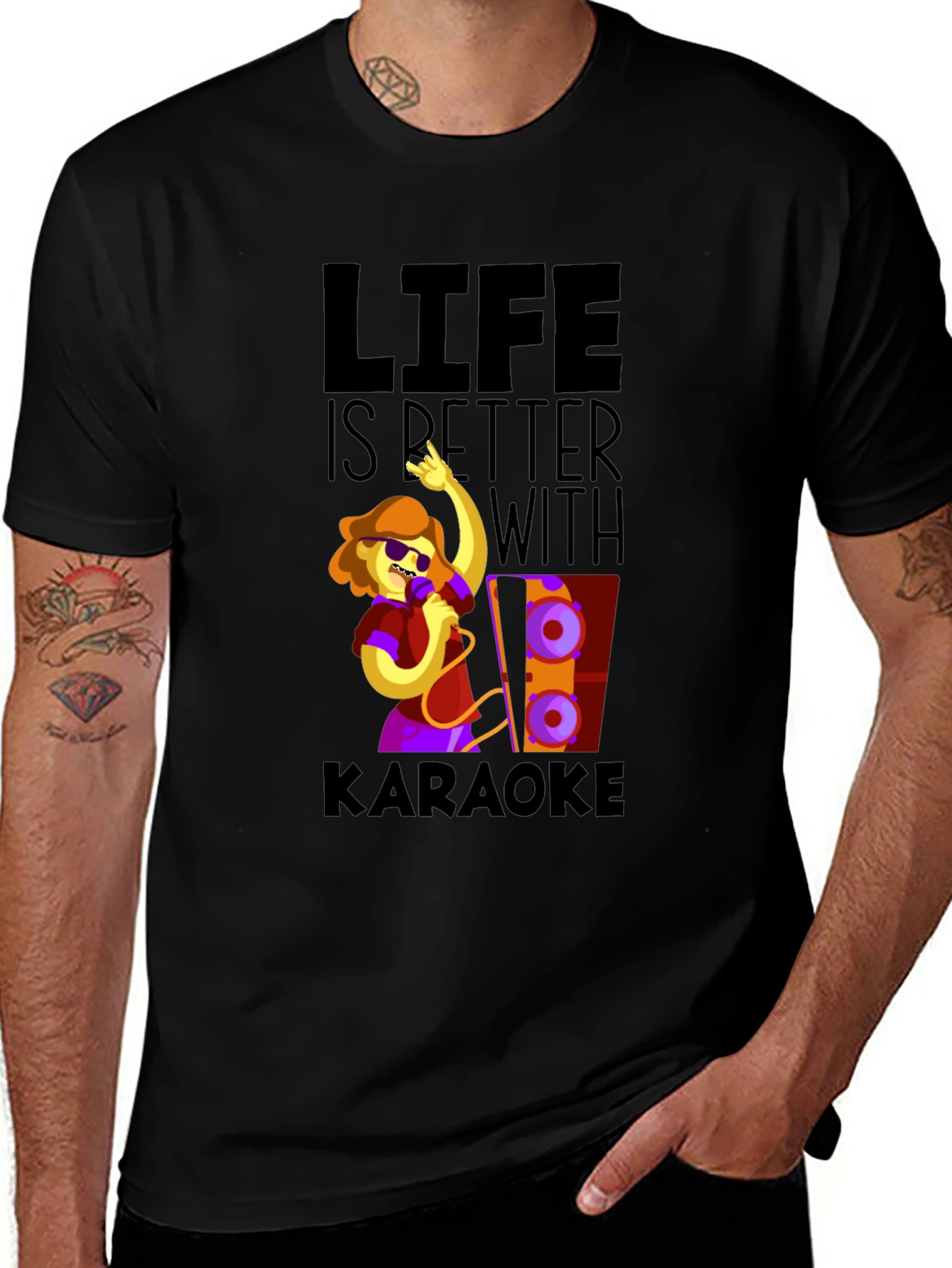 Karaoke Life Tee - Fun Music Lover Graphic T-Shirt