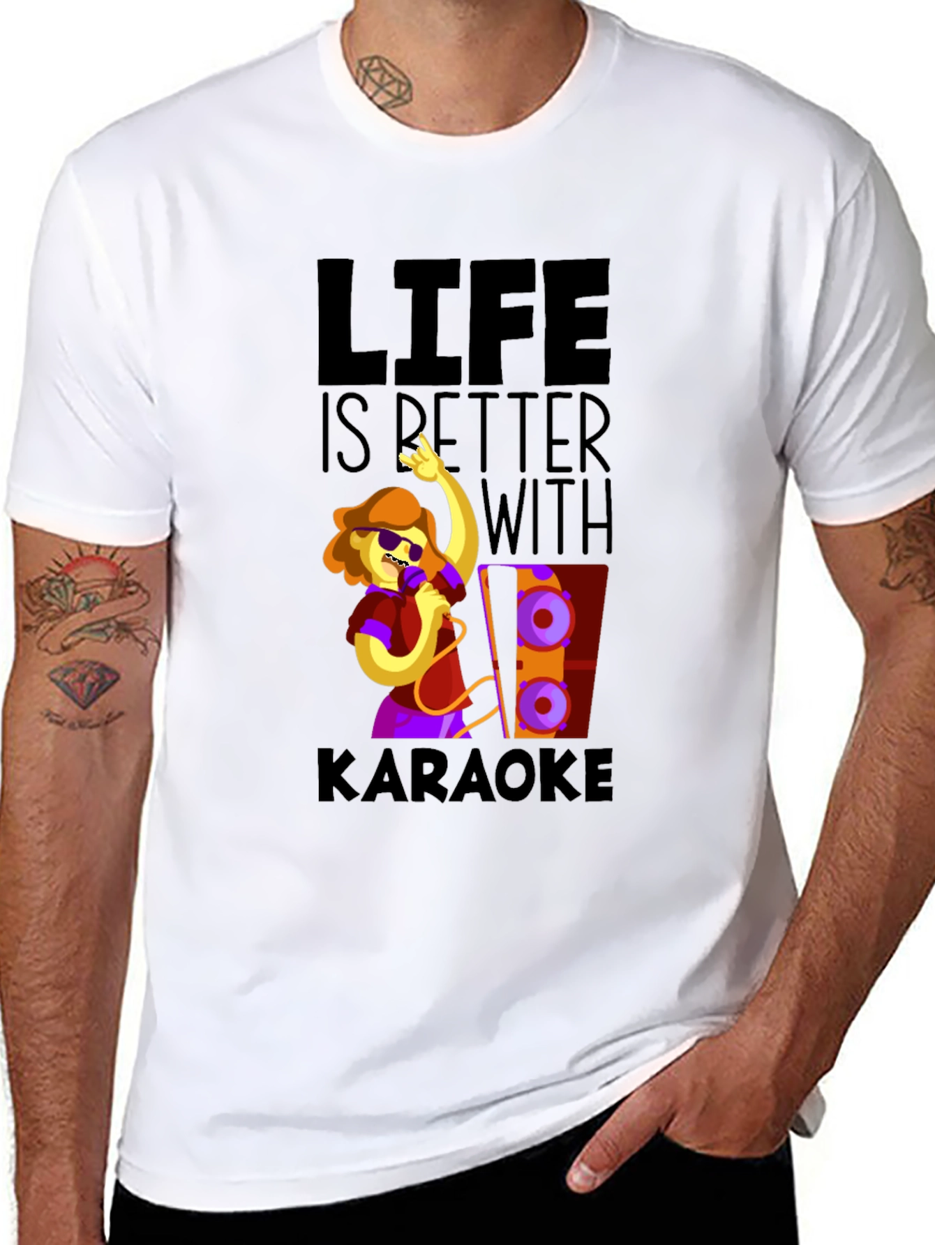 Karaoke Life Tee - Fun Music Lover Graphic T-Shirt