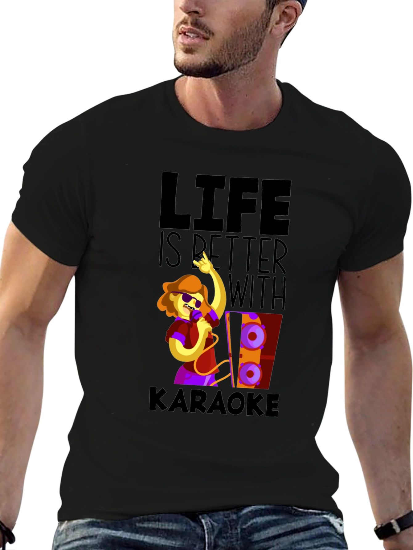 Karaoke Life Tee - Fun Music Lover Graphic T-Shirt