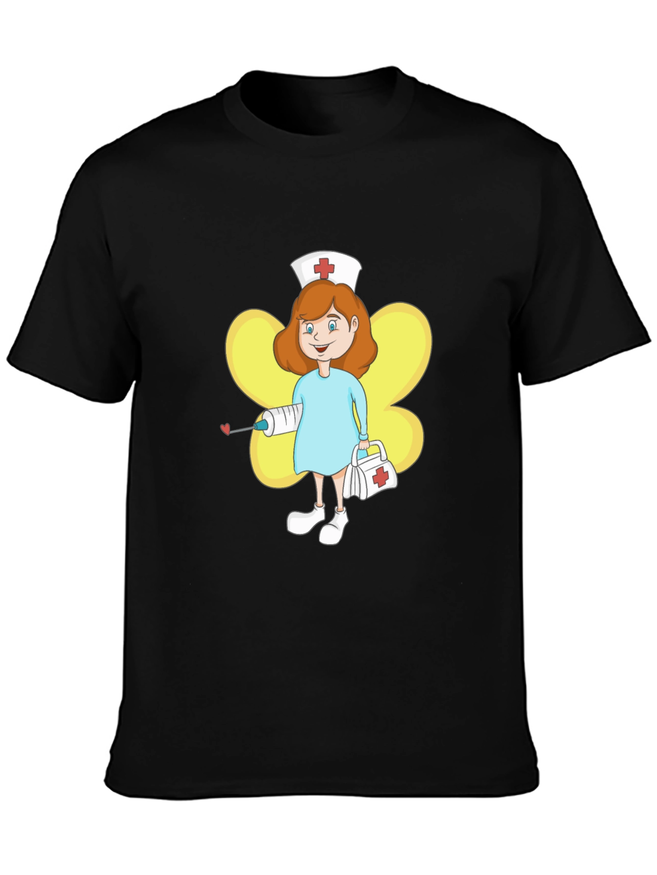 Cartoon Nurse Graphic T-Shirt
