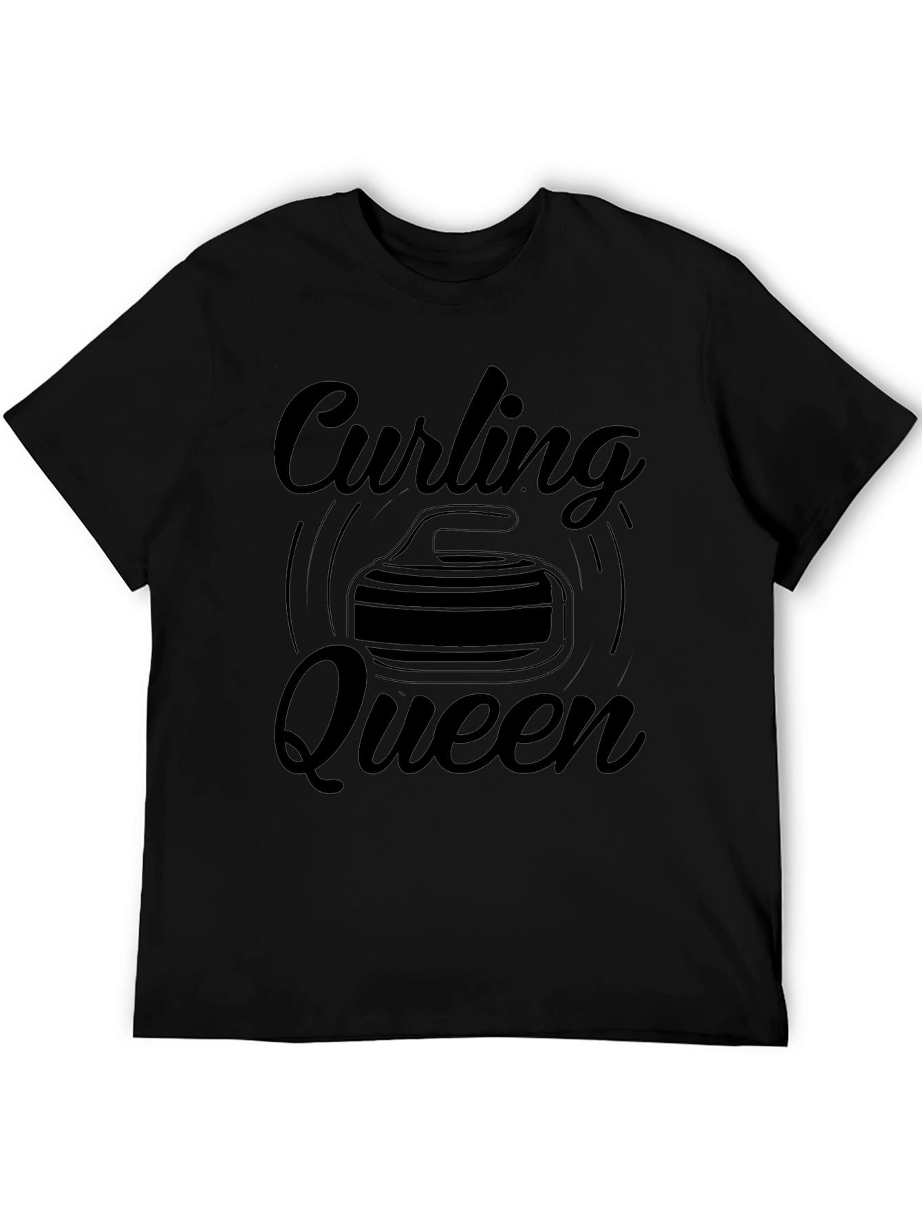 Curling Queen T-Shirt - Black Graphic Tee