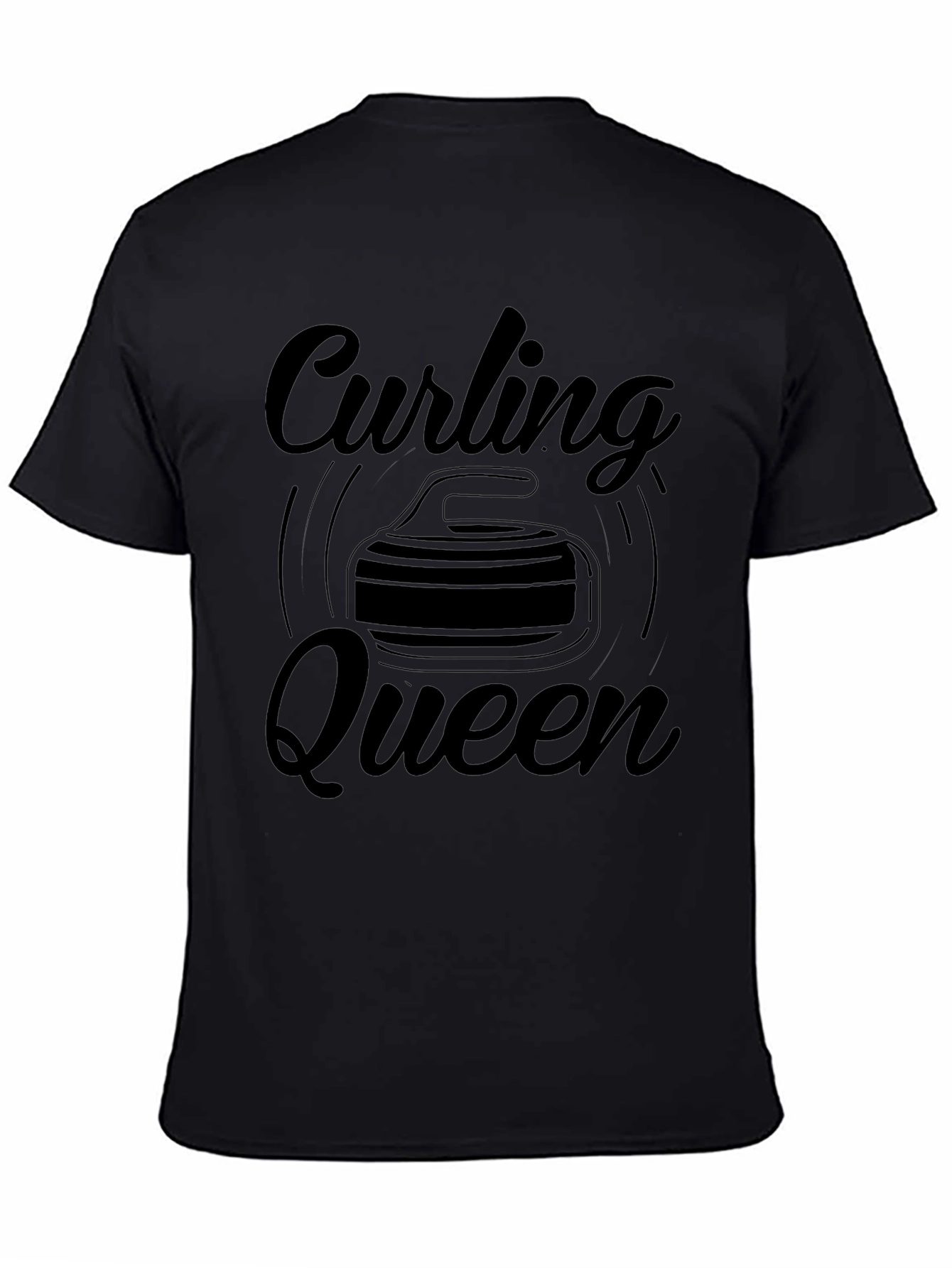 Curling Queen T-Shirt - Black Graphic Tee