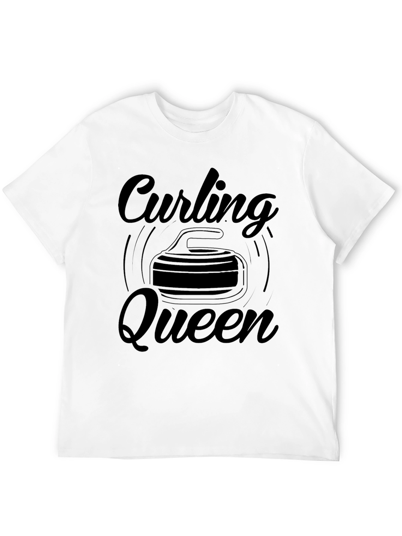 Curling Queen T-Shirt - Black Graphic Tee