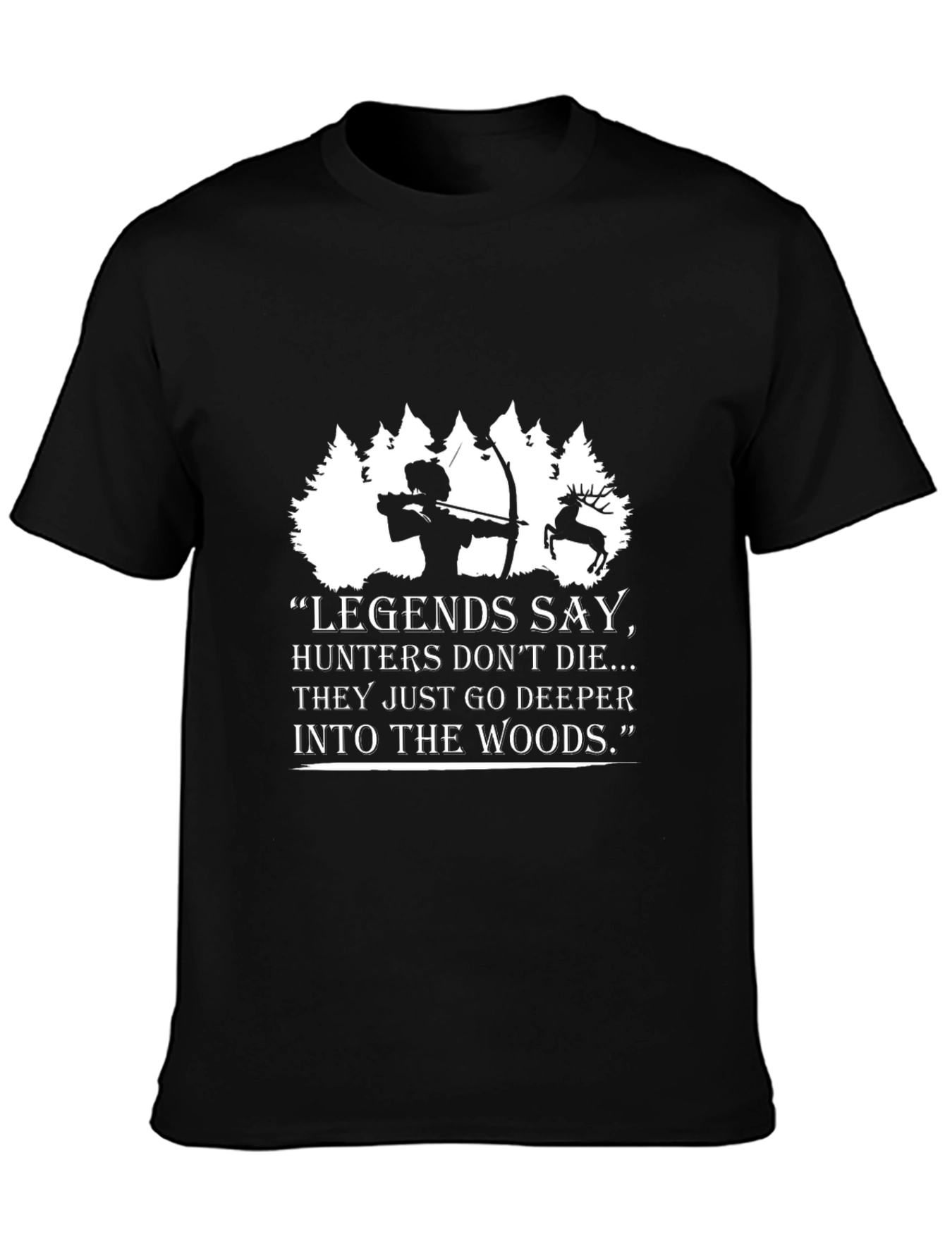 Legends Say Hunter Graphic Black T-Shirt