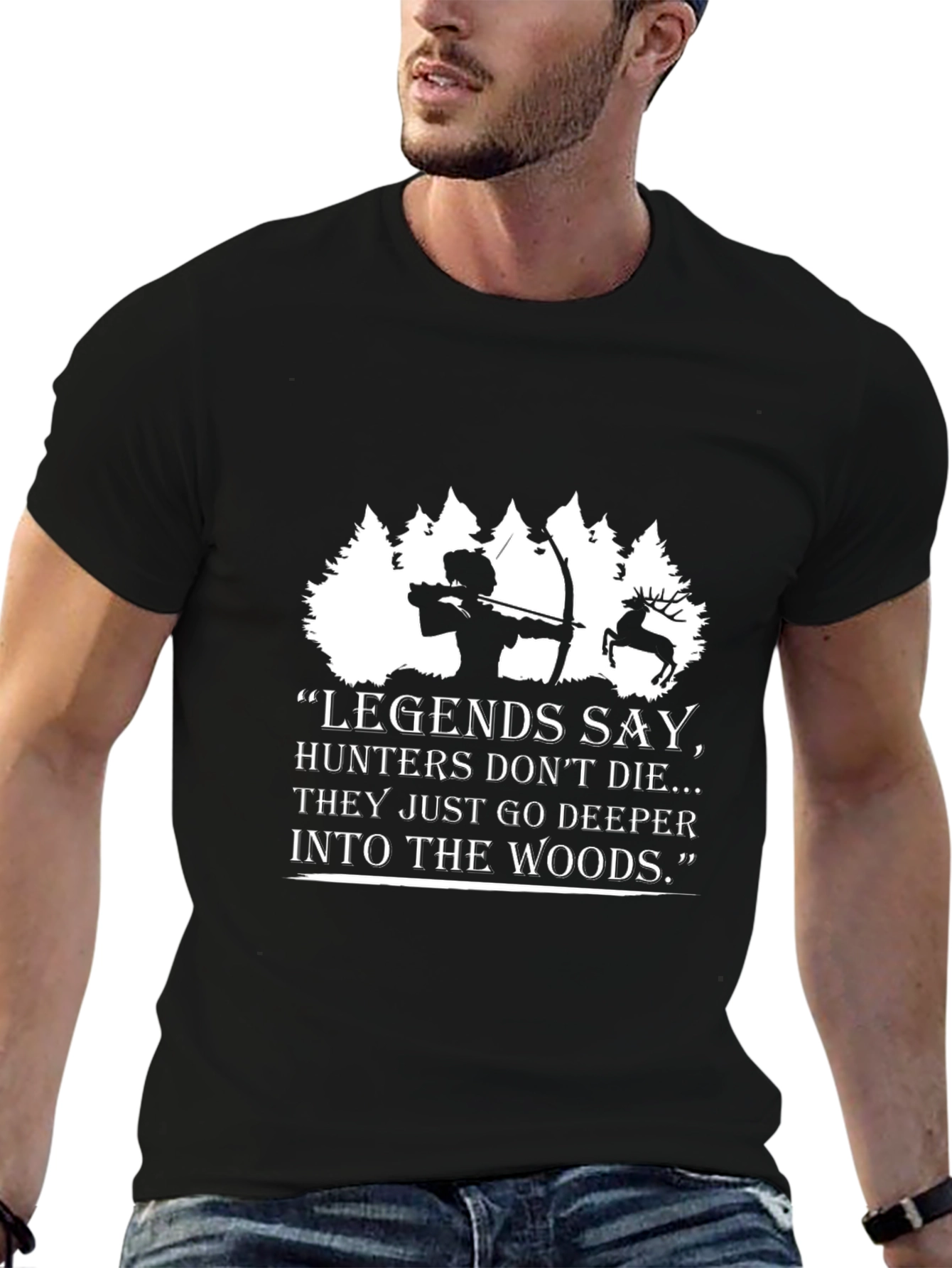 Legends Say Hunter Graphic Black T-Shirt