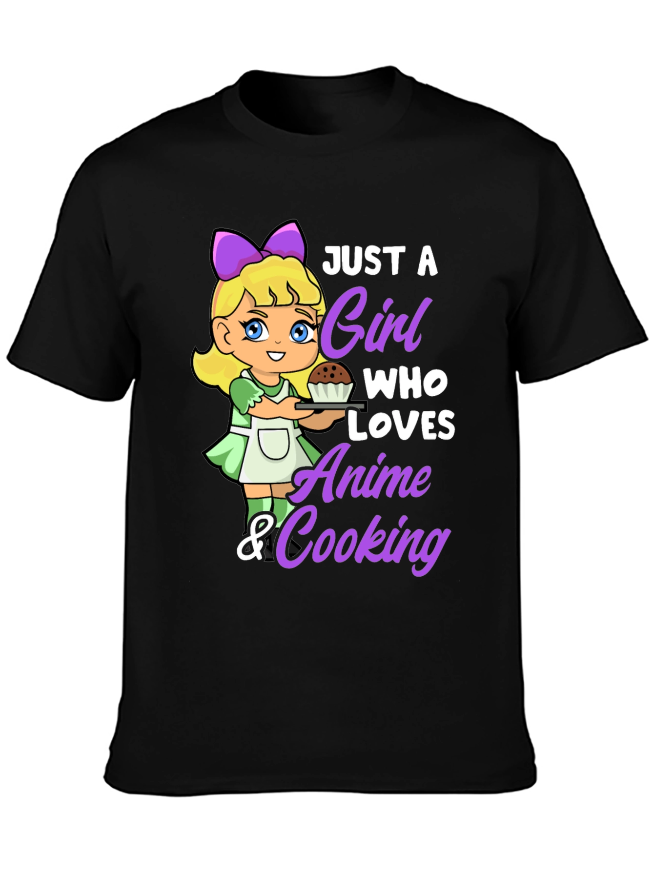 Anime & Cooking Girl Graphic Tee