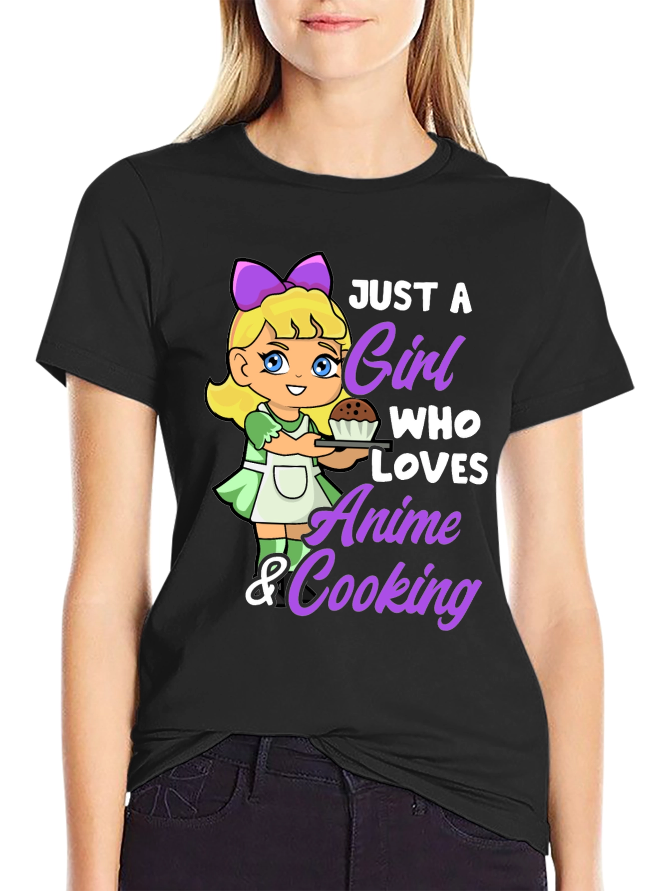Anime & Cooking Girl Graphic Tee