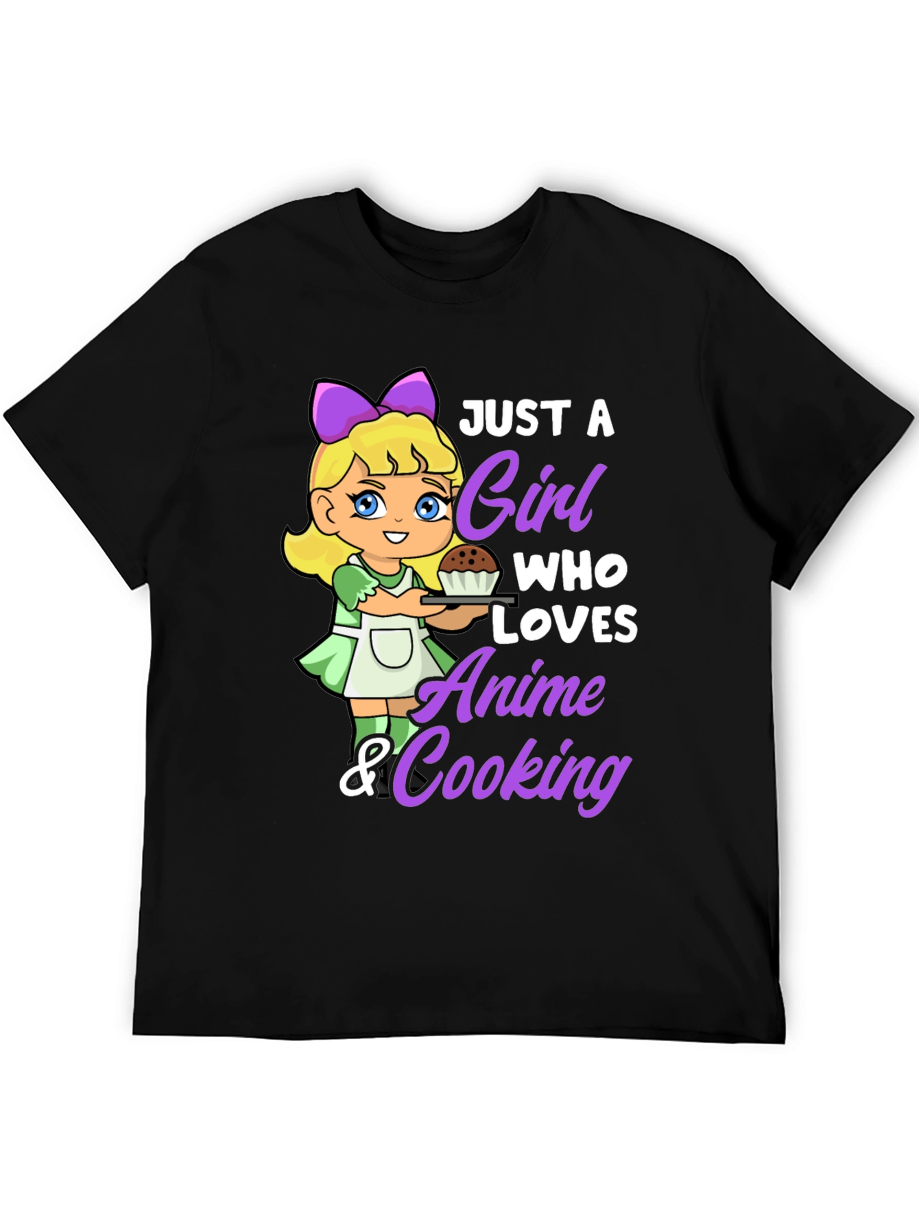Anime & Cooking Girl Graphic Tee