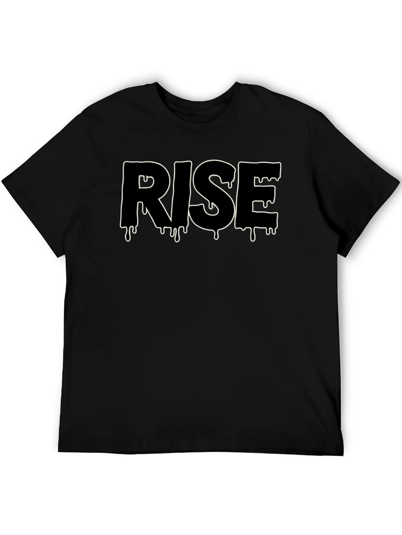 Rise Black Graphic Tee - Dripping Letter Design