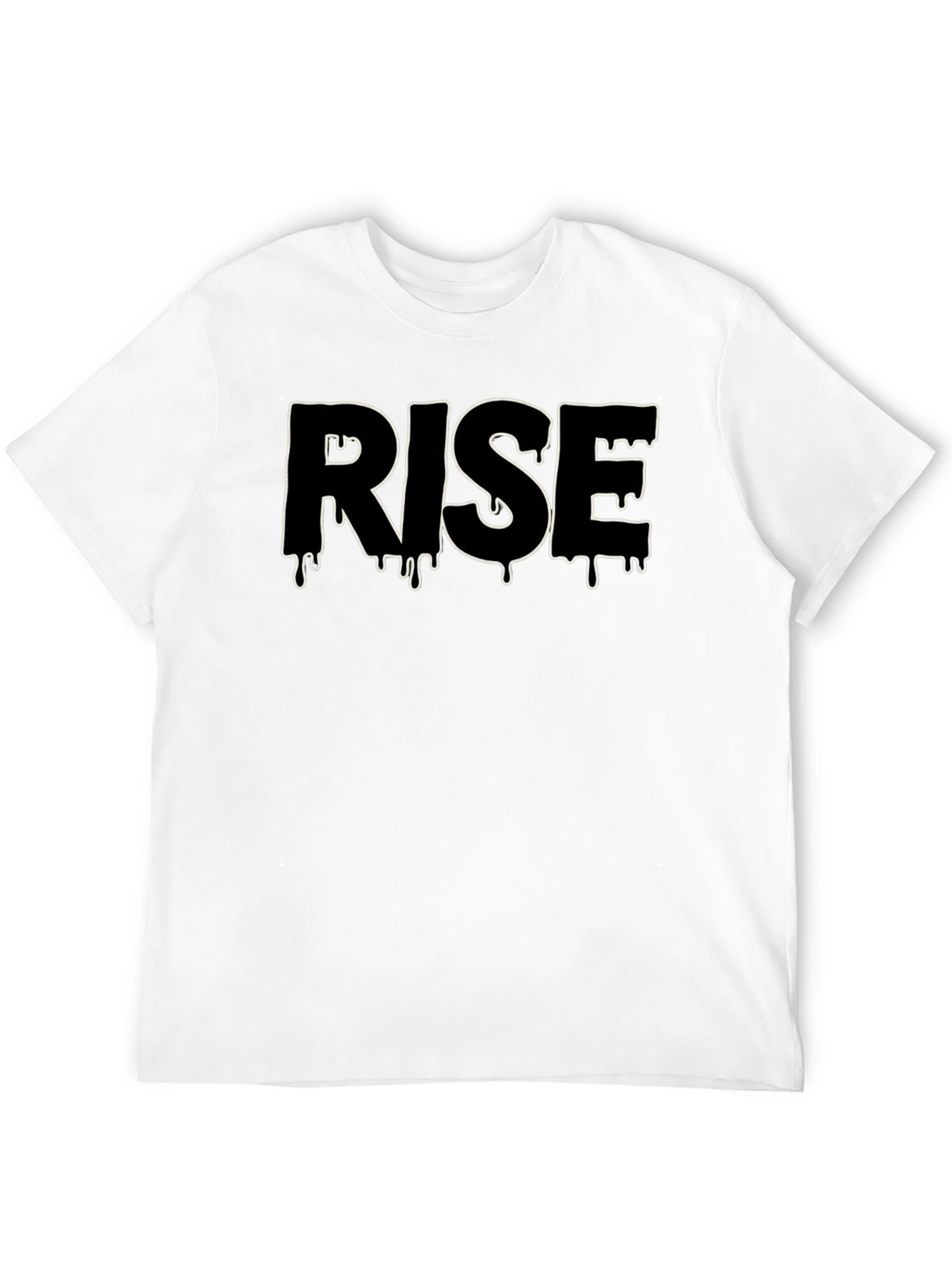 Rise Black Graphic Tee - Dripping Letter Design