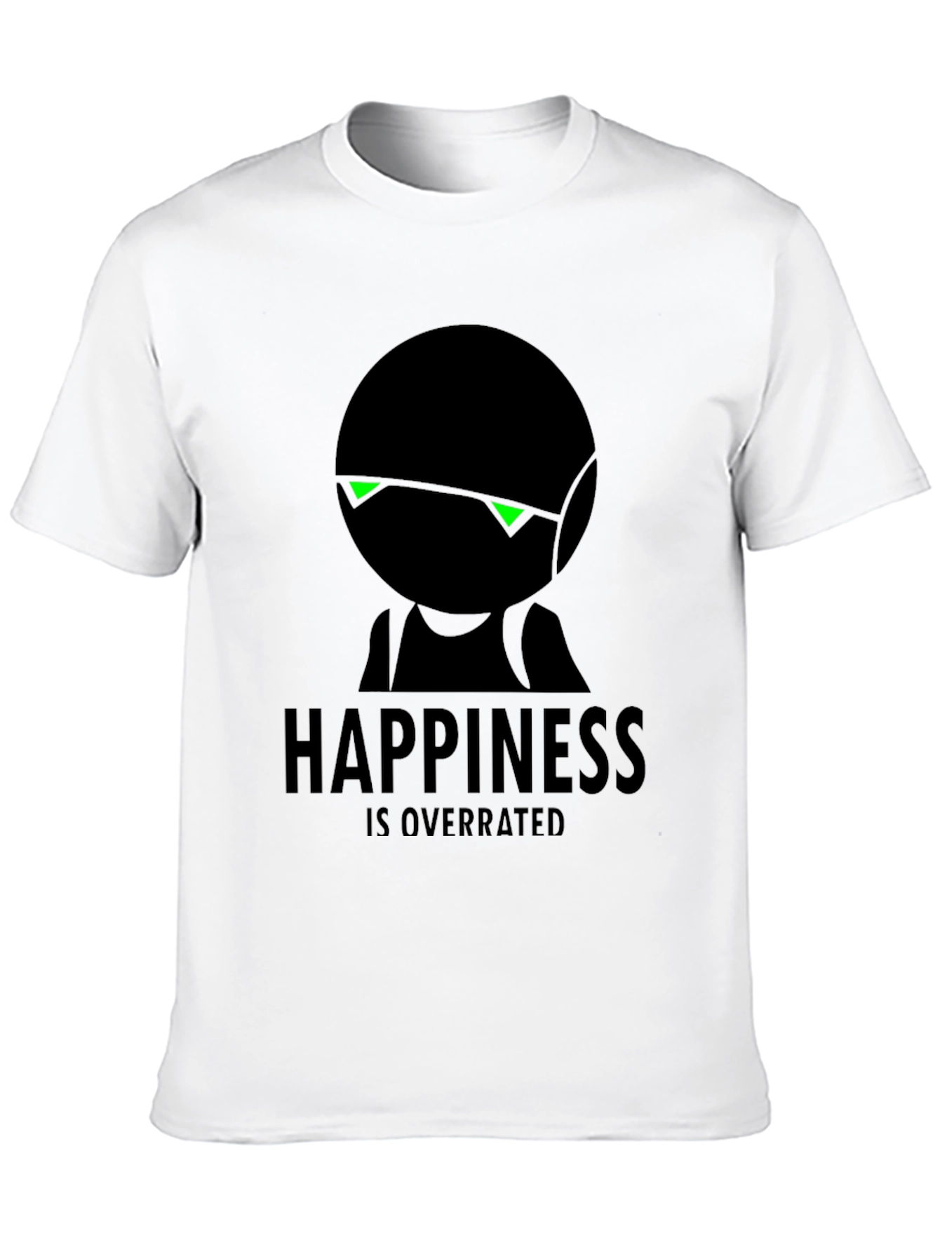 Happiness Is Overrated Graphic Black T-Shirt