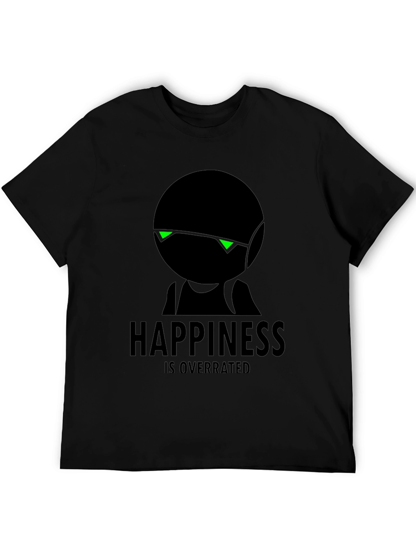 Happiness Is Overrated Graphic Black T-Shirt