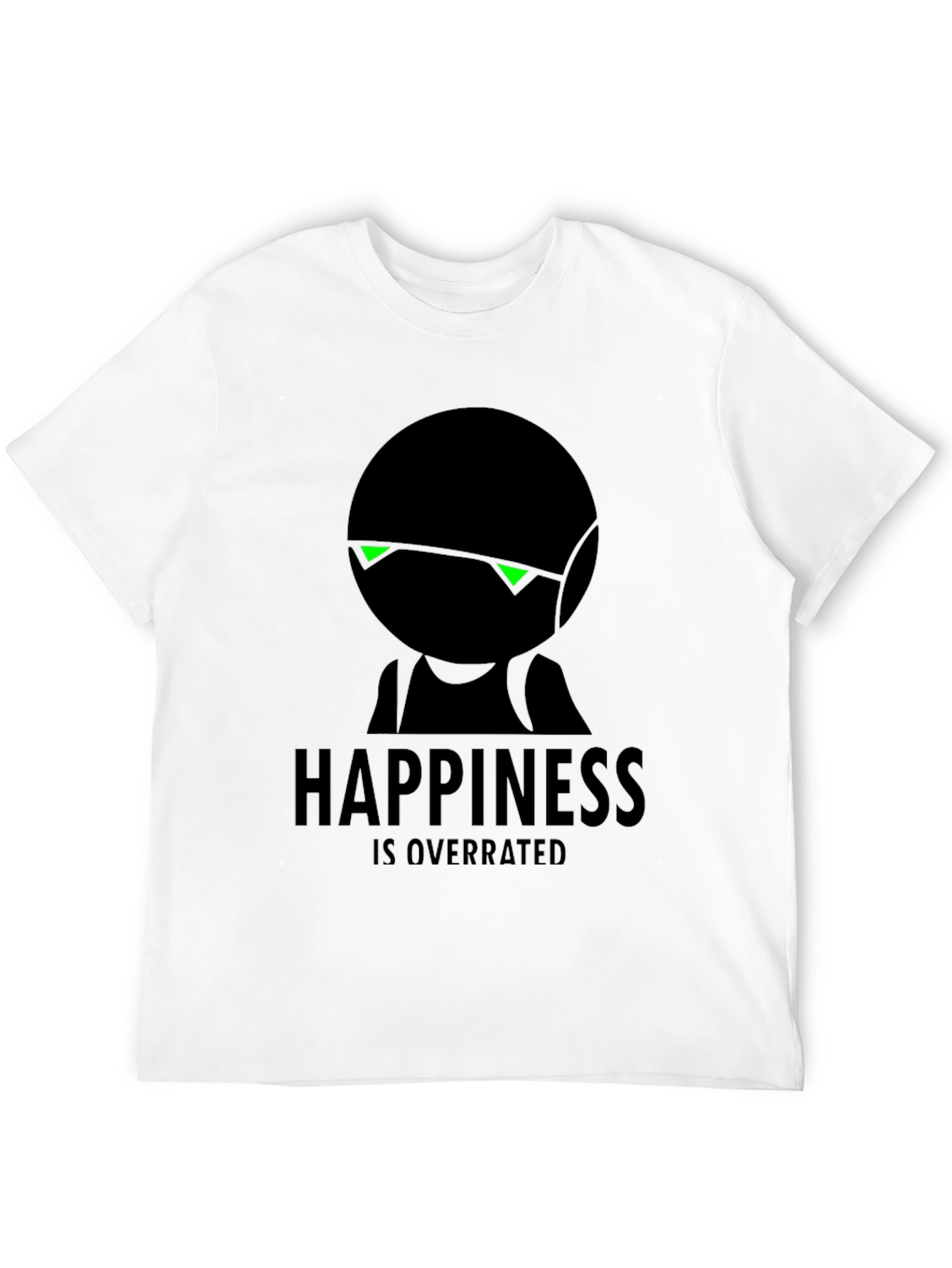 Happiness Is Overrated Graphic Black T-Shirt