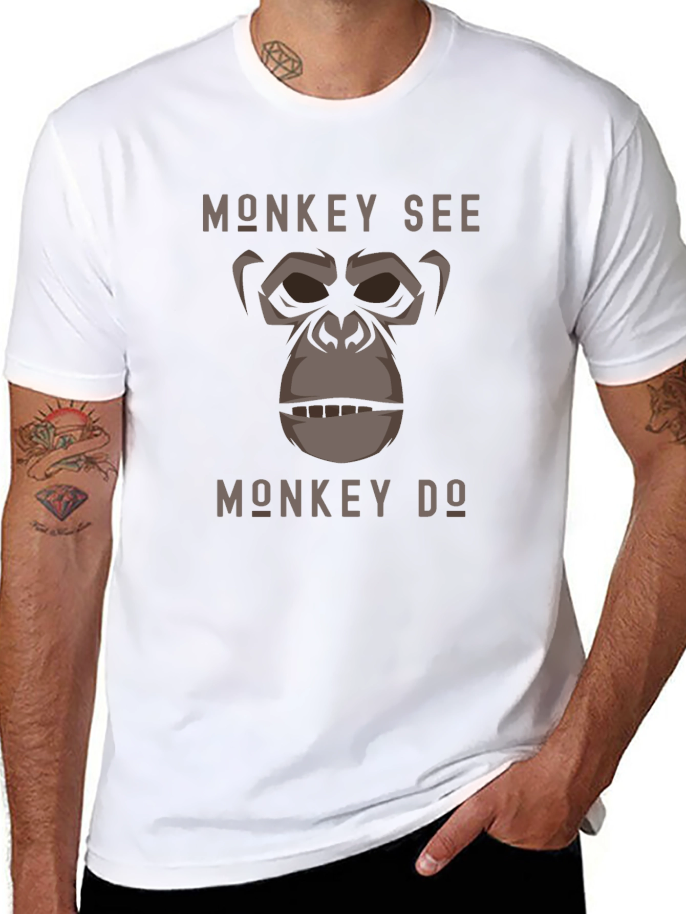 Monkey See Monkey Do Graphic Tee - Black