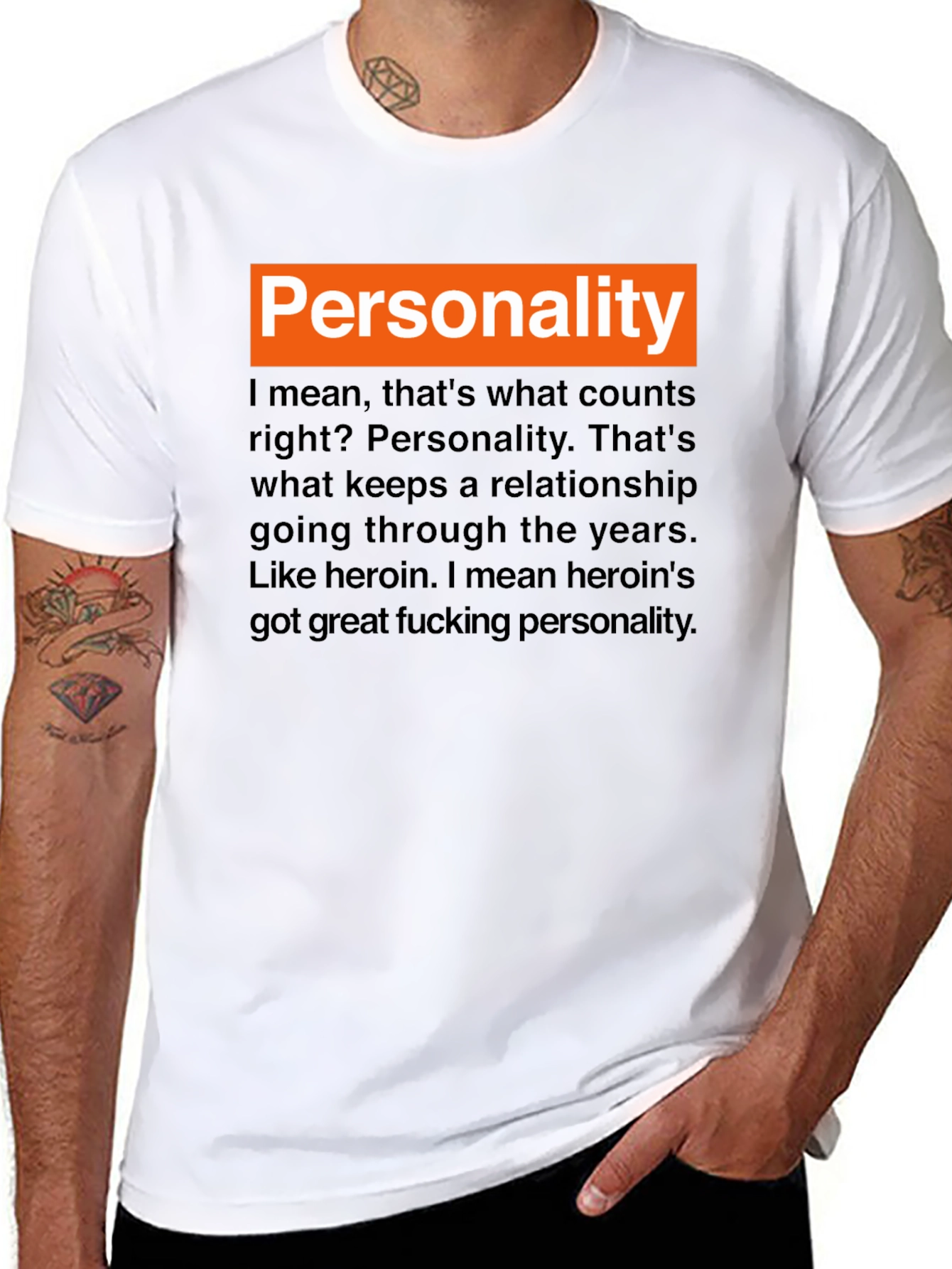 Personality Heroin T-Shirt - Edgy Humor Graphic Tee