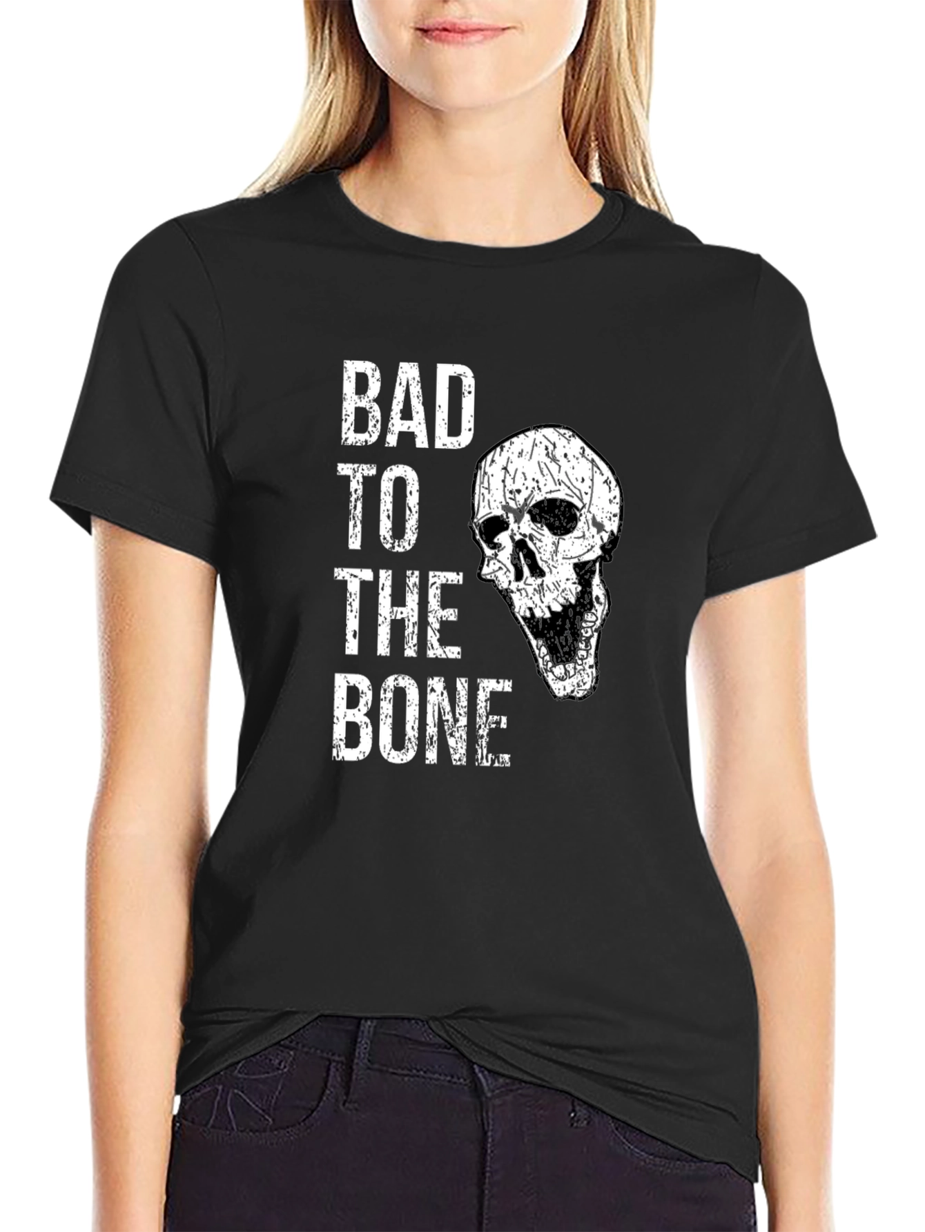Bad to the Bone Skull Graphic Tee