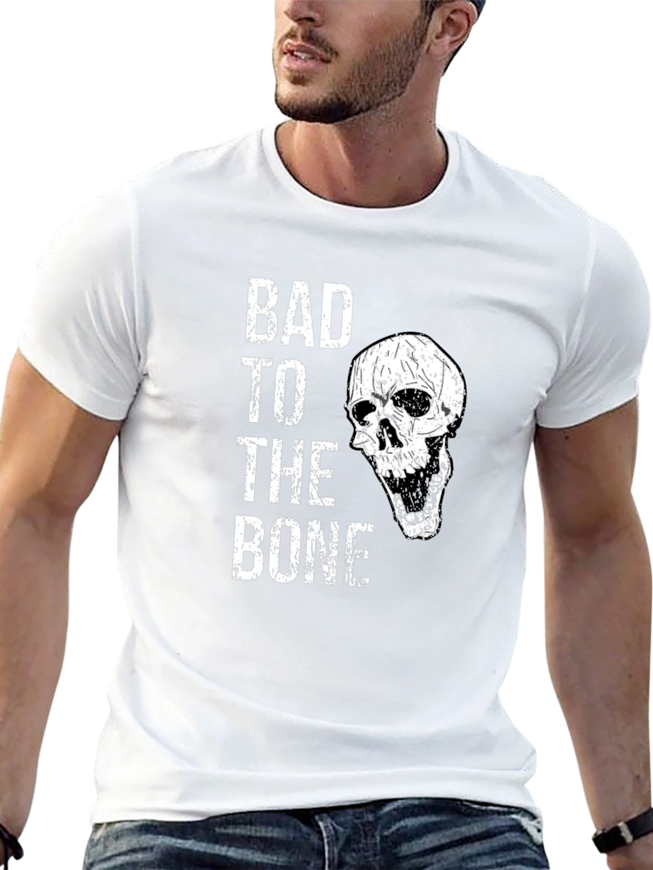 Bad to the Bone Skull Graphic Tee