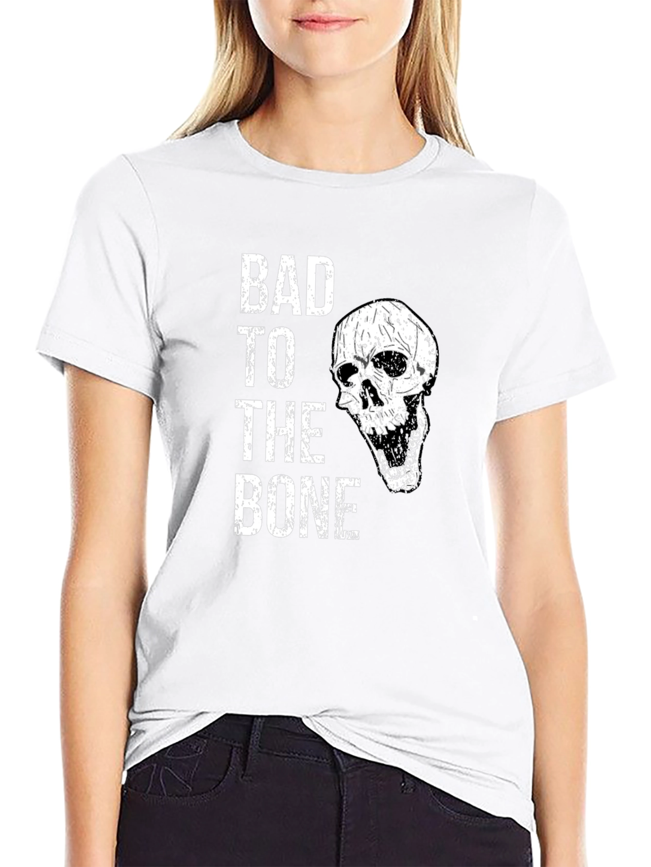 Bad to the Bone Skull Graphic Tee