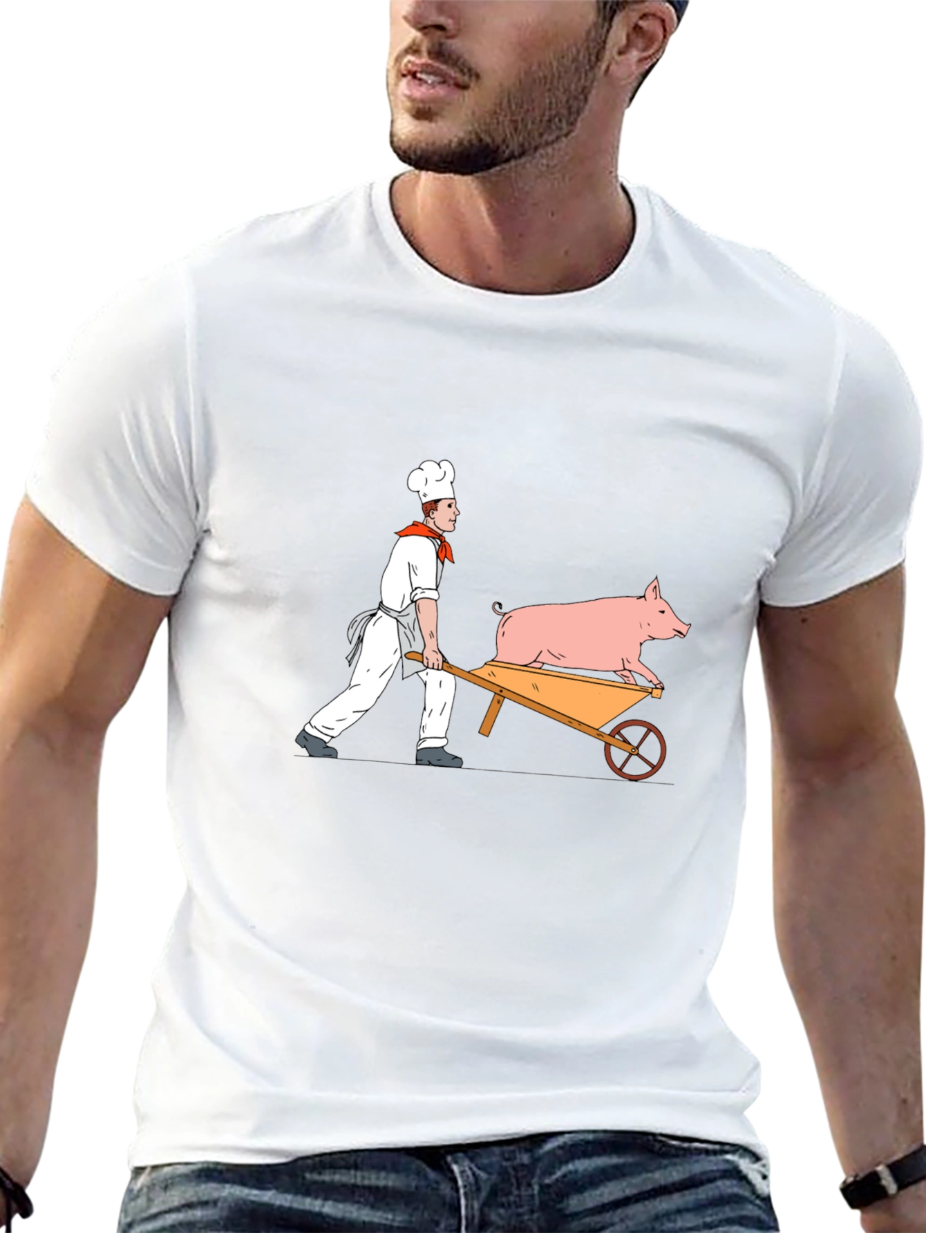 Chef Pig Wheelbarrow Graphic Tee