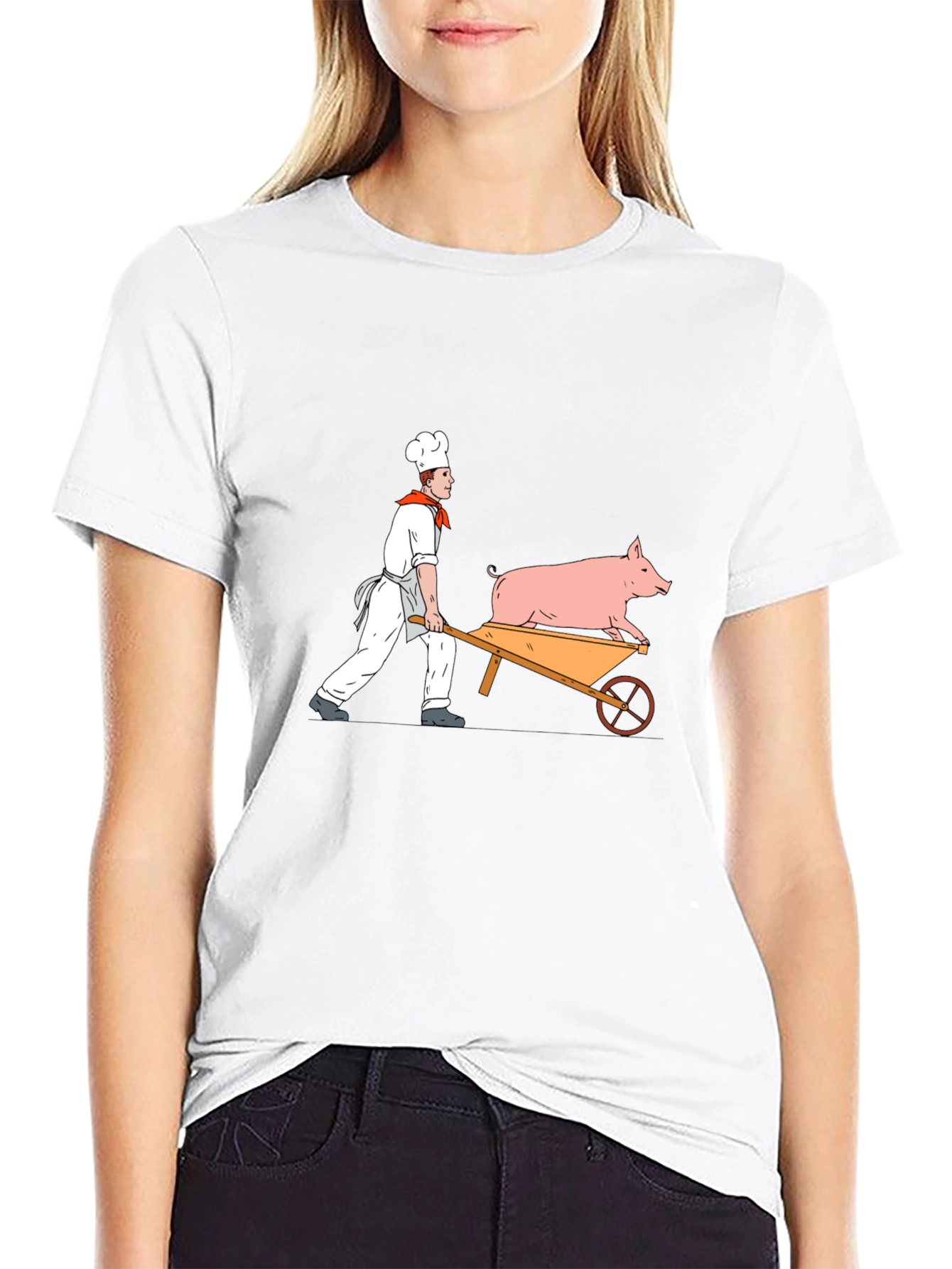 Chef Pig Wheelbarrow Graphic Tee
