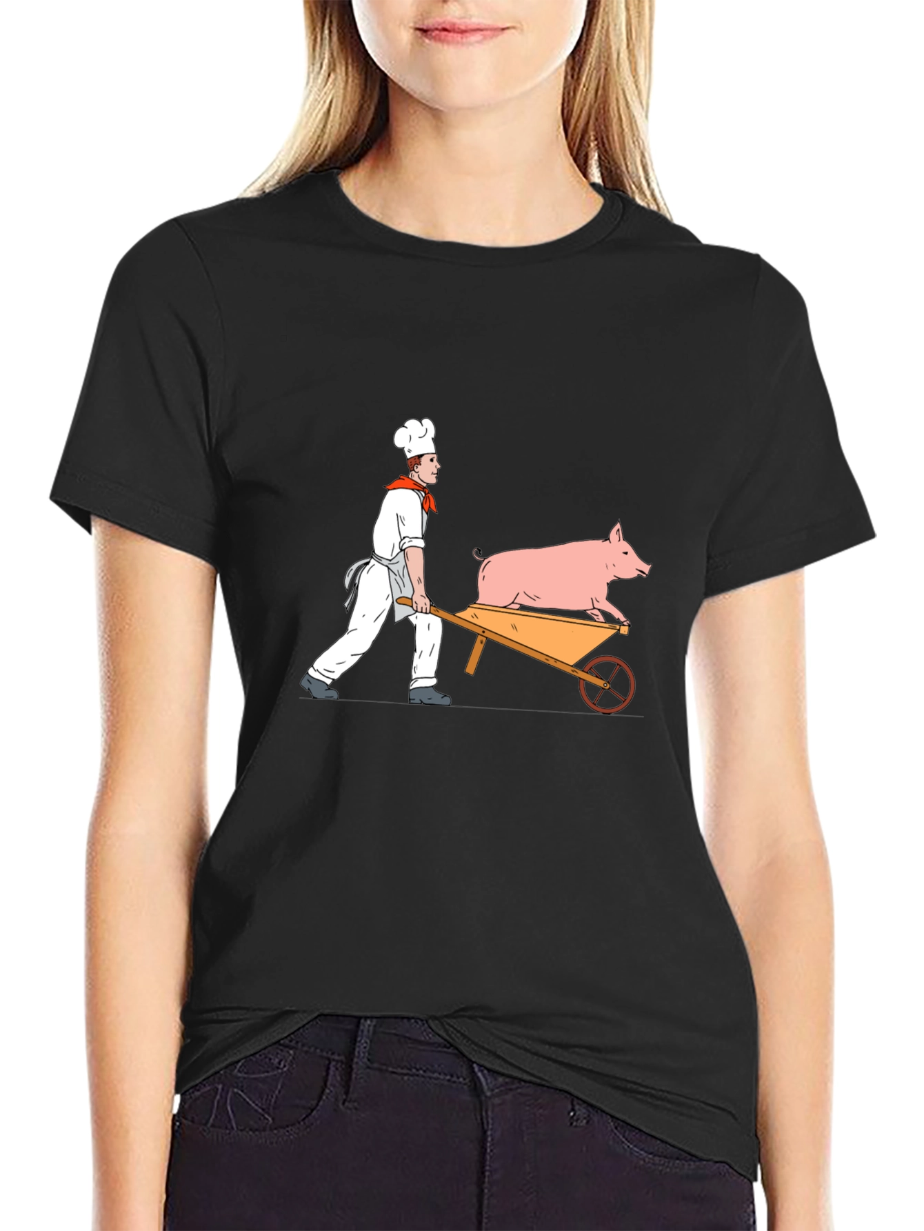 Chef Pig Wheelbarrow Graphic Tee