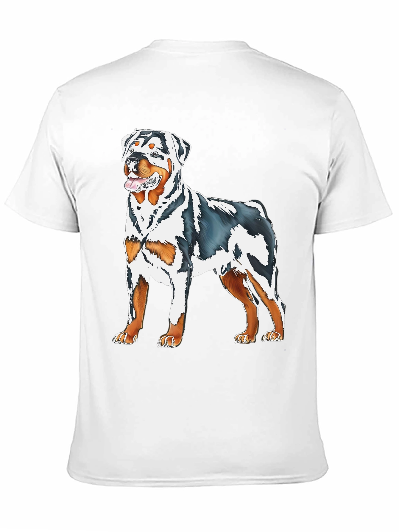 Rottweiler Dog Graphic Print Black T-Shirt