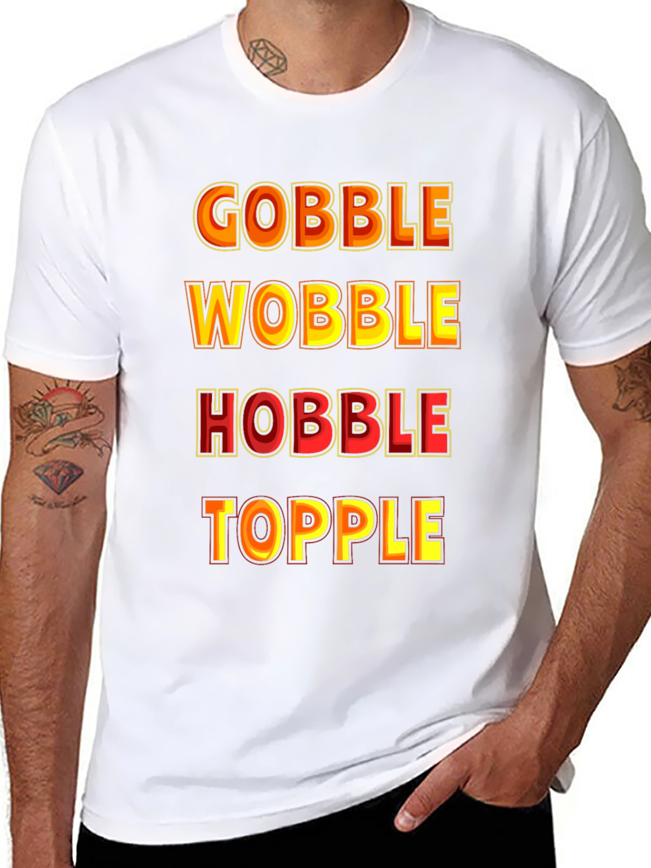 Gobble Wobble Hobble Topple Thanksgiving T-Shirt