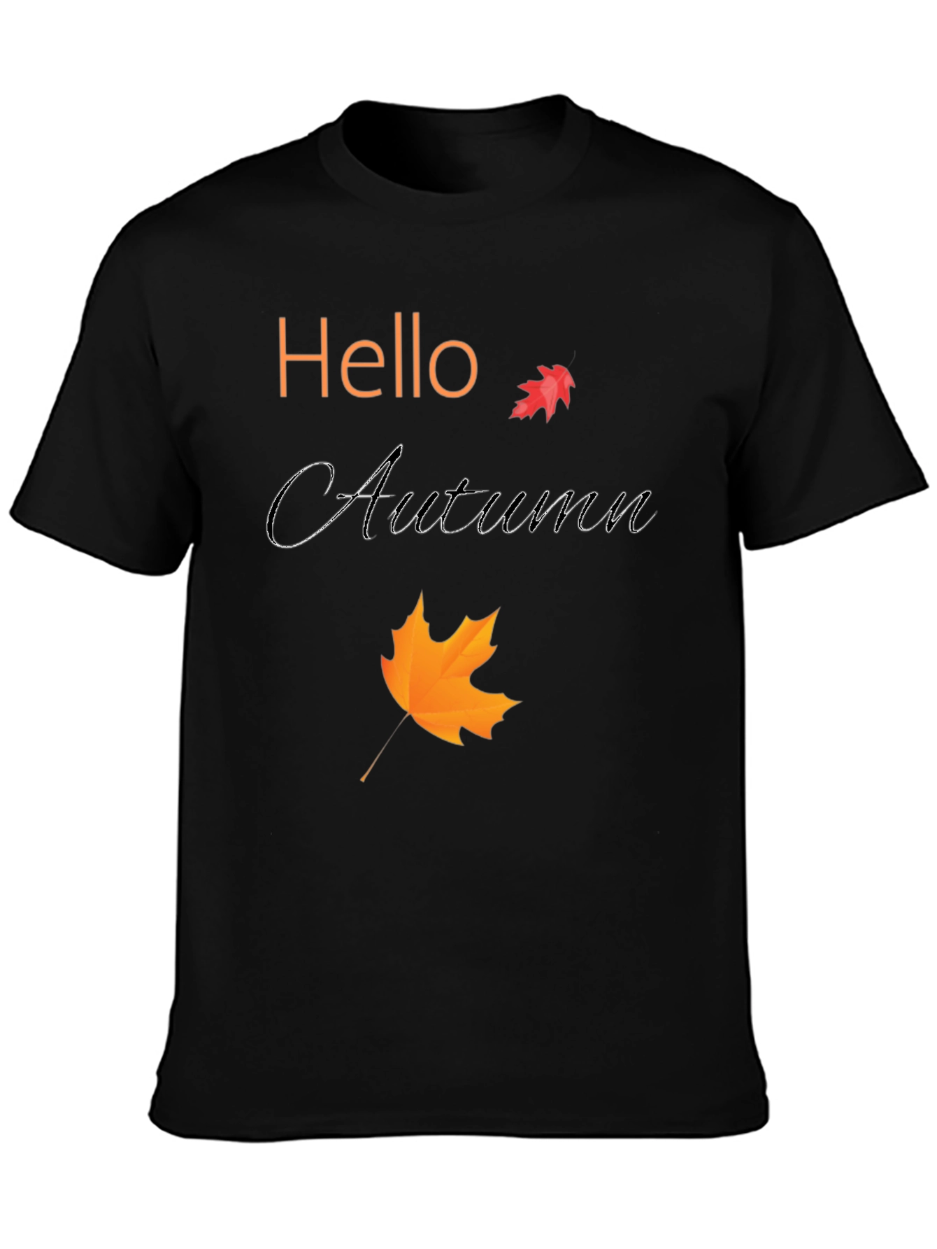 Hello Autumn Black T-Shirt