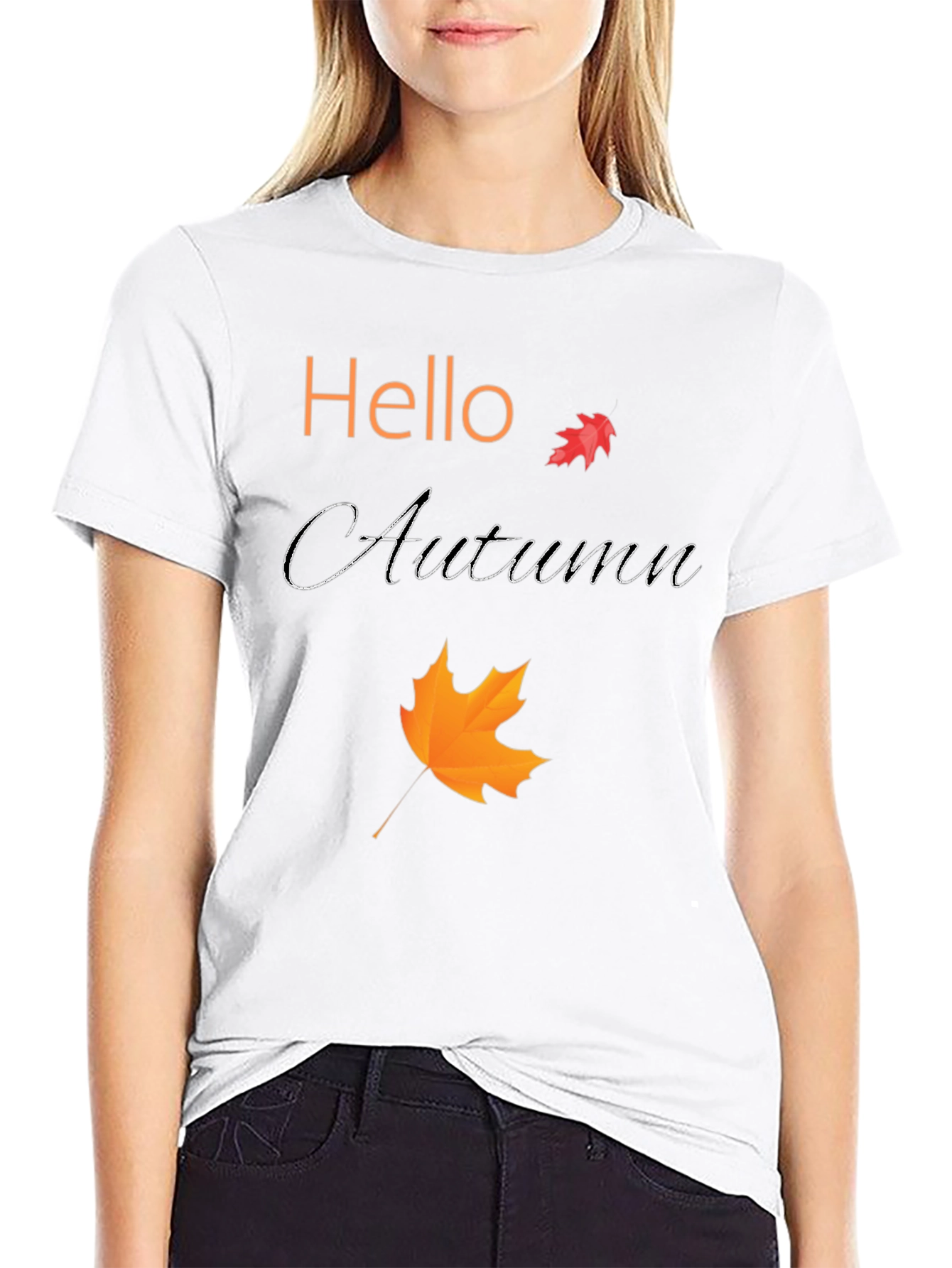 Hello Autumn Black T-Shirt