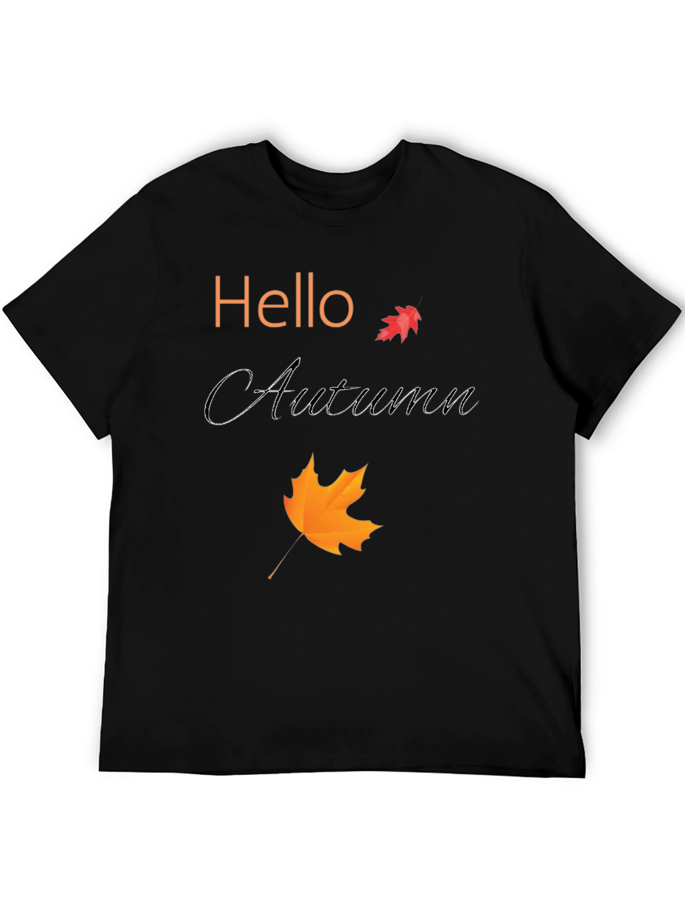 Hello Autumn Black T-Shirt