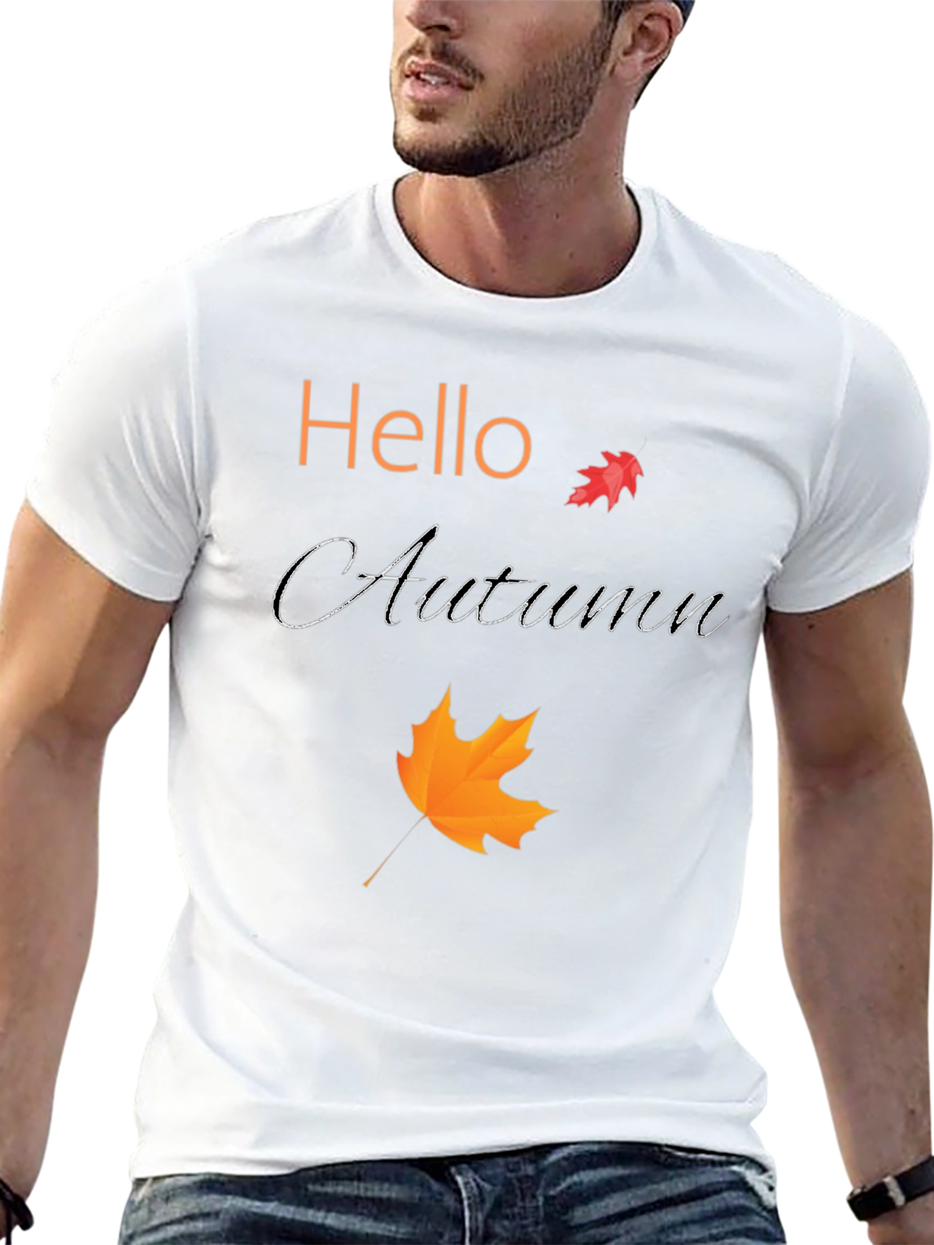 Hello Autumn Black T-Shirt
