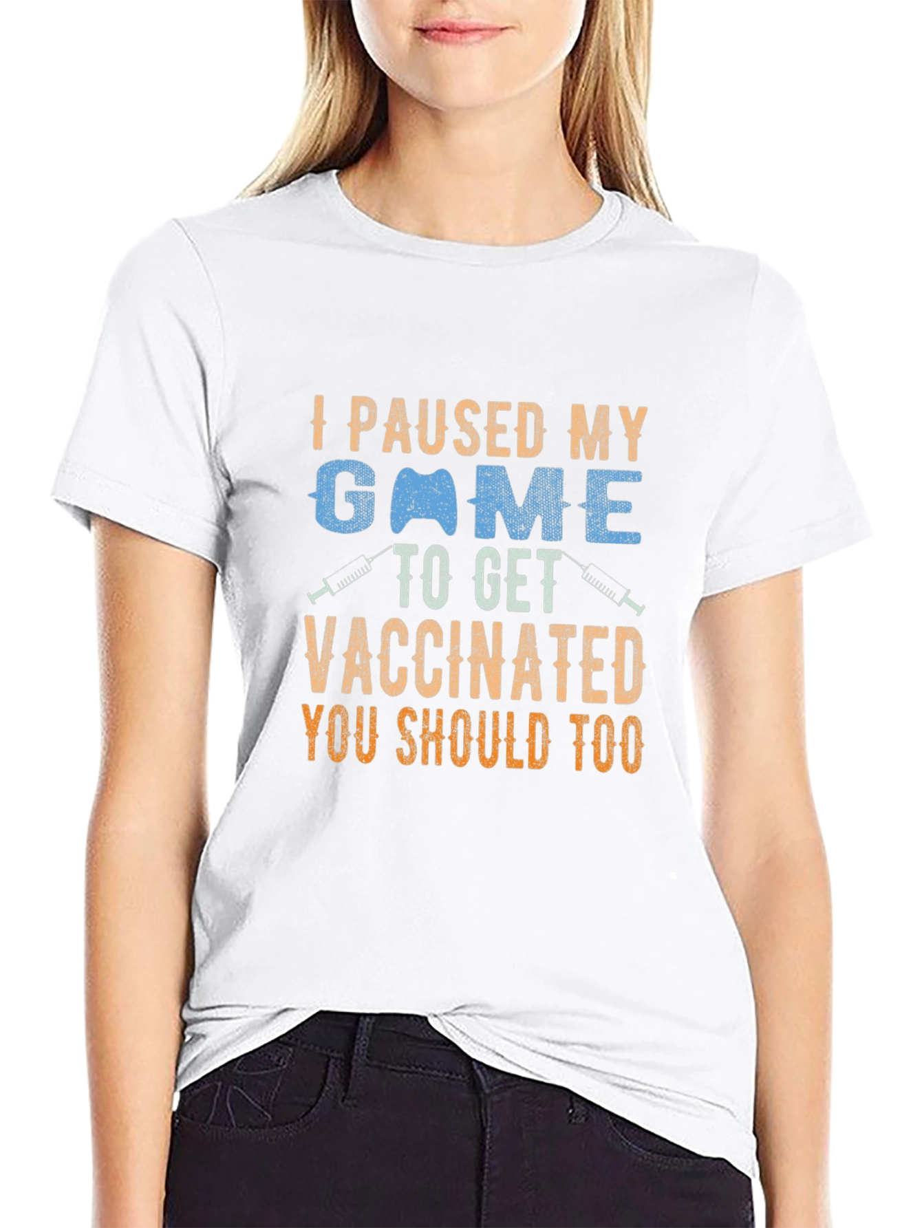 Vaccinated Gamer Black T-Shirt