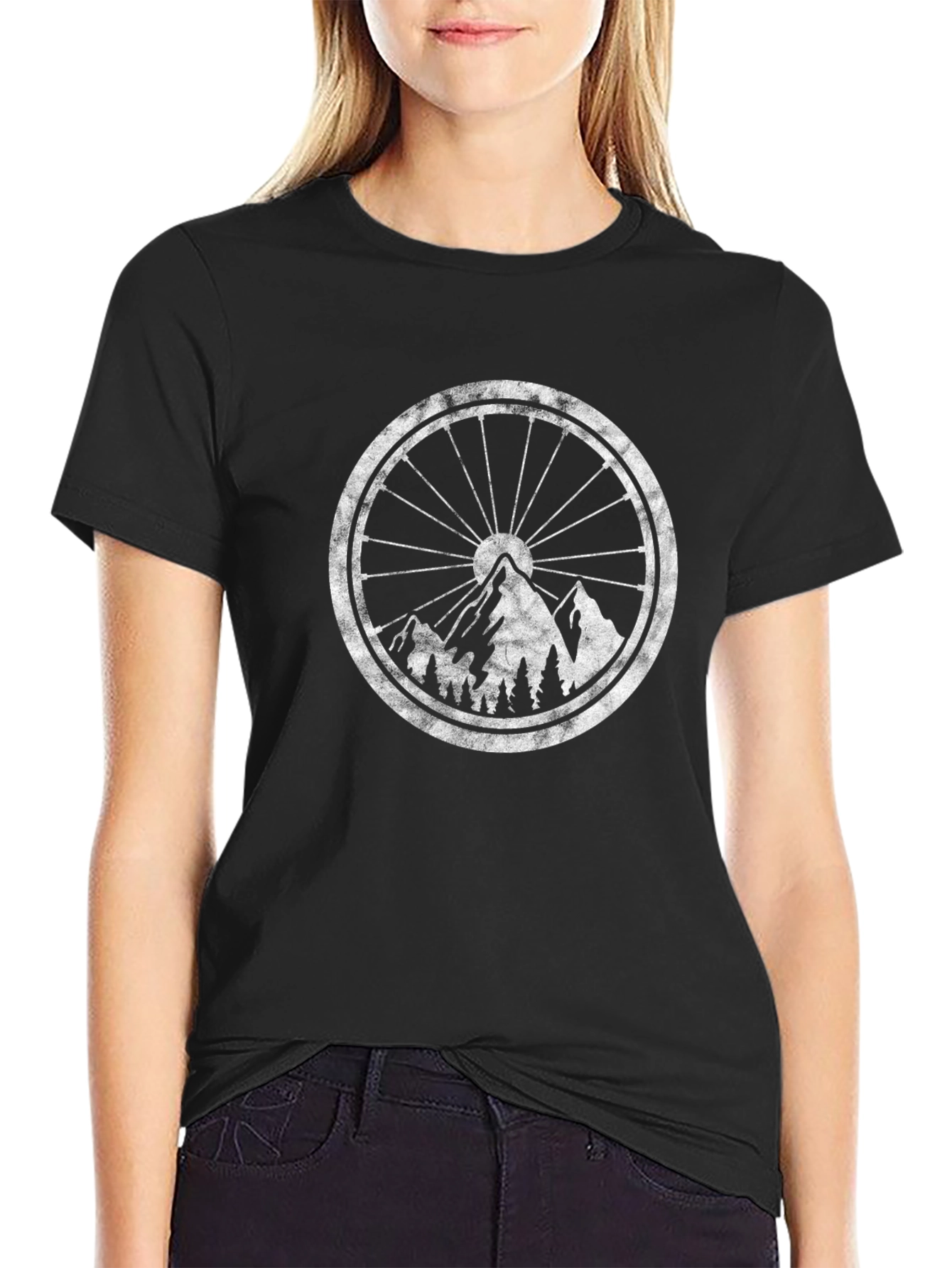 Mountain Bike Wheel Graphic Tee - Black