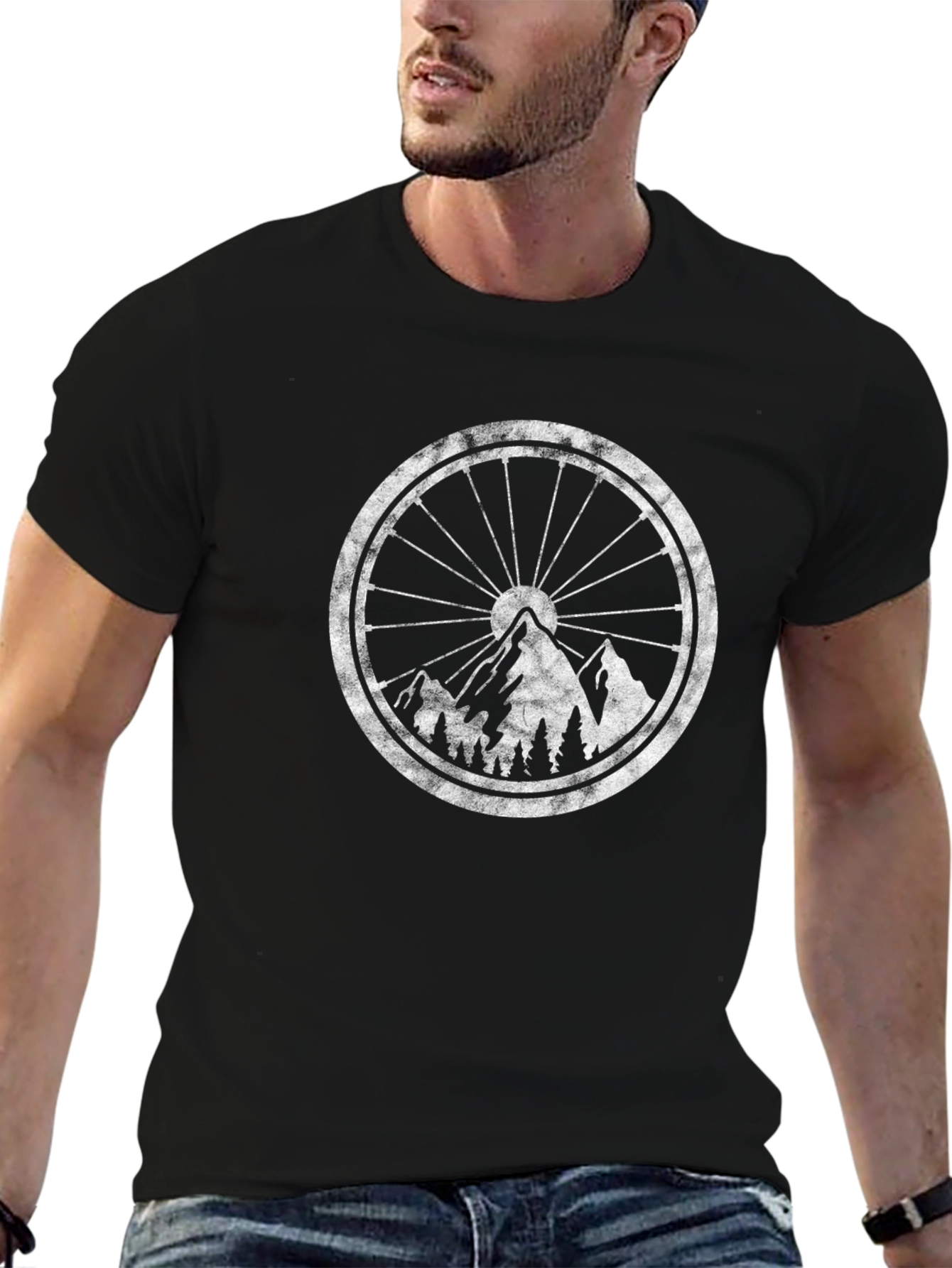 Mountain Bike Wheel Graphic Tee - Black