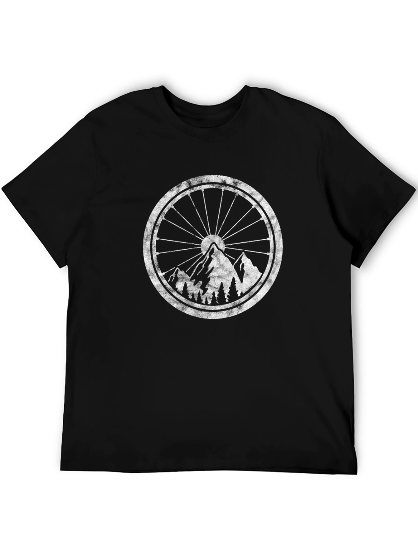 Mountain Bike Wheel Graphic Tee - Black
