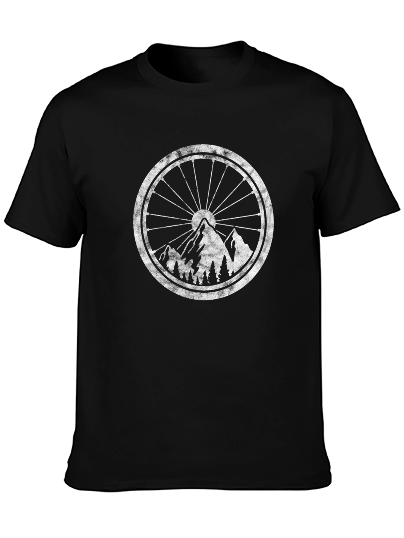 Mountain Bike Wheel Graphic Tee - Black