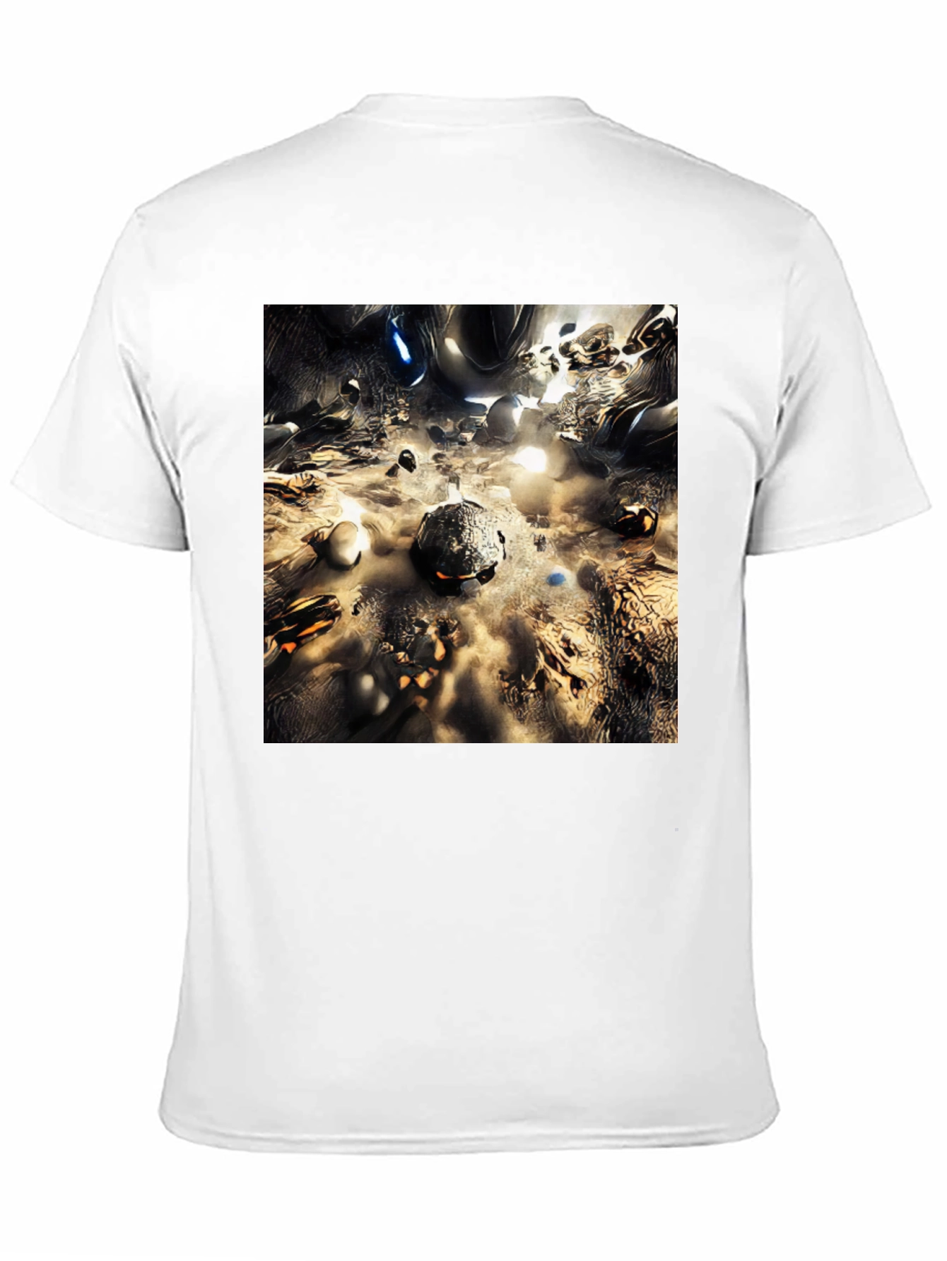 Abstract Metallic Planetscape Black T-Shirt