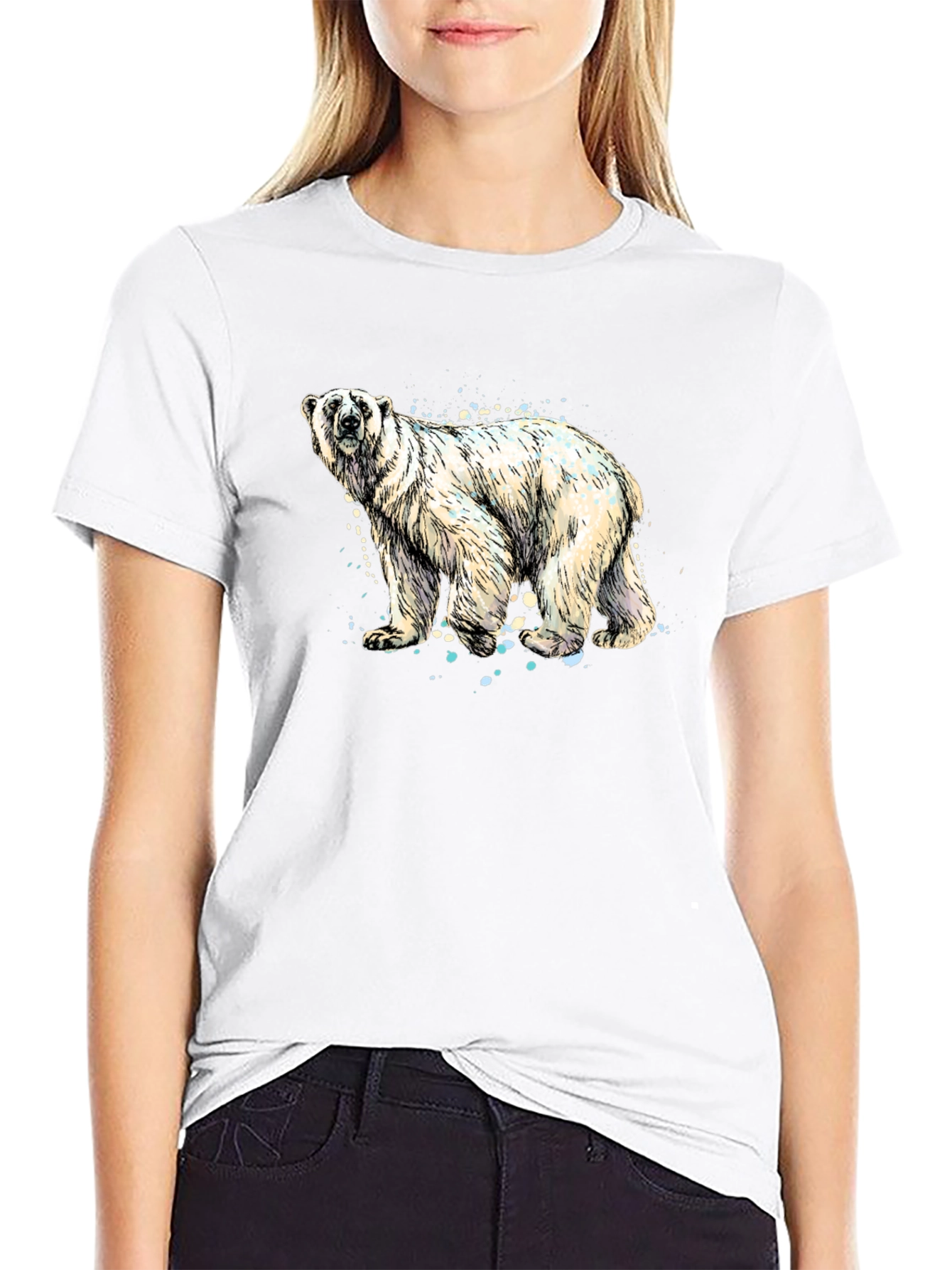 Polar Bear Graphic Tee - Stylish Black T-Shirt