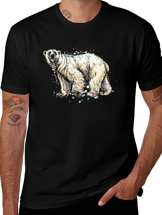 Polar Bear Graphic Tee - Stylish Black T-Shirt