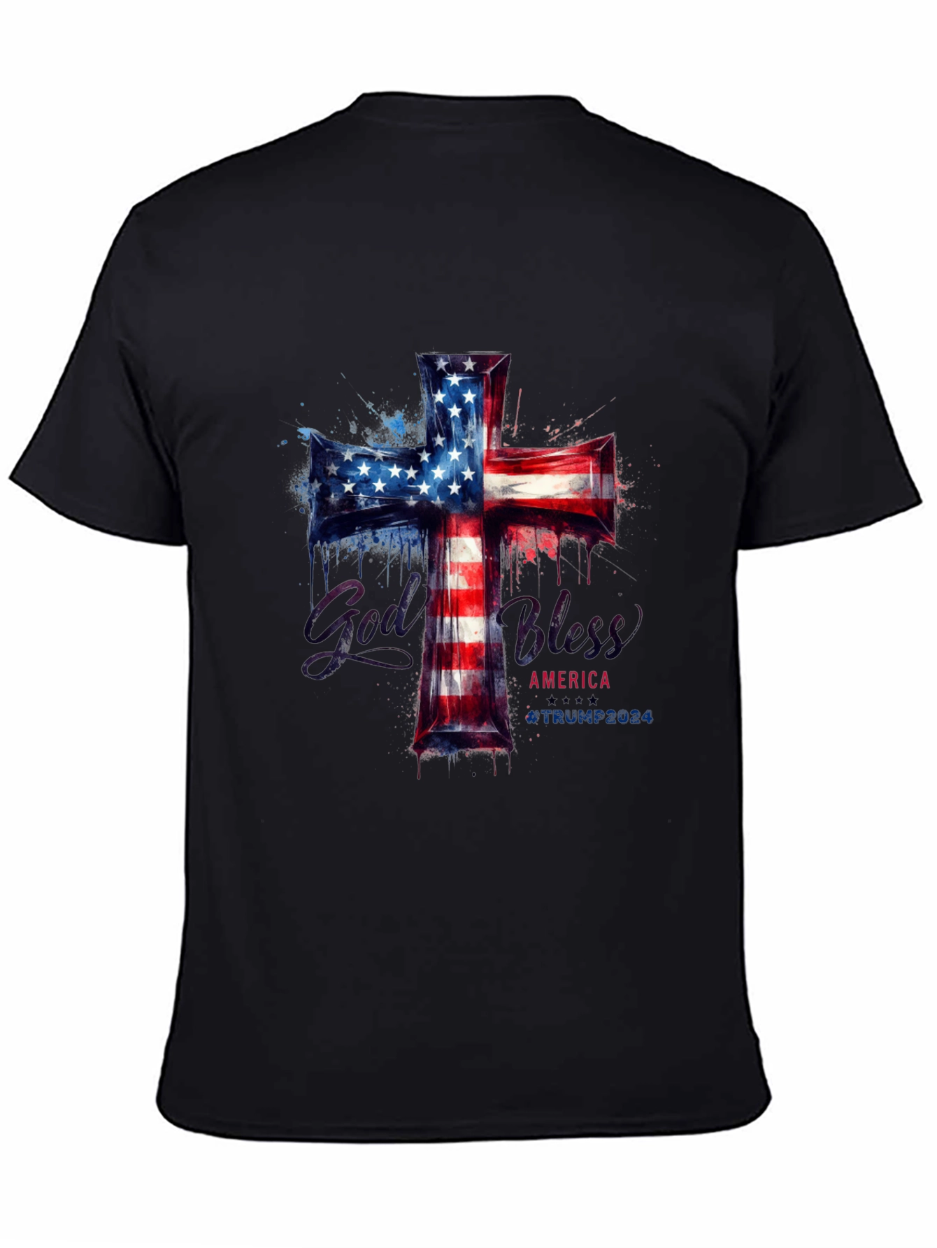 God Bless America Patriotic Cross T-Shirt