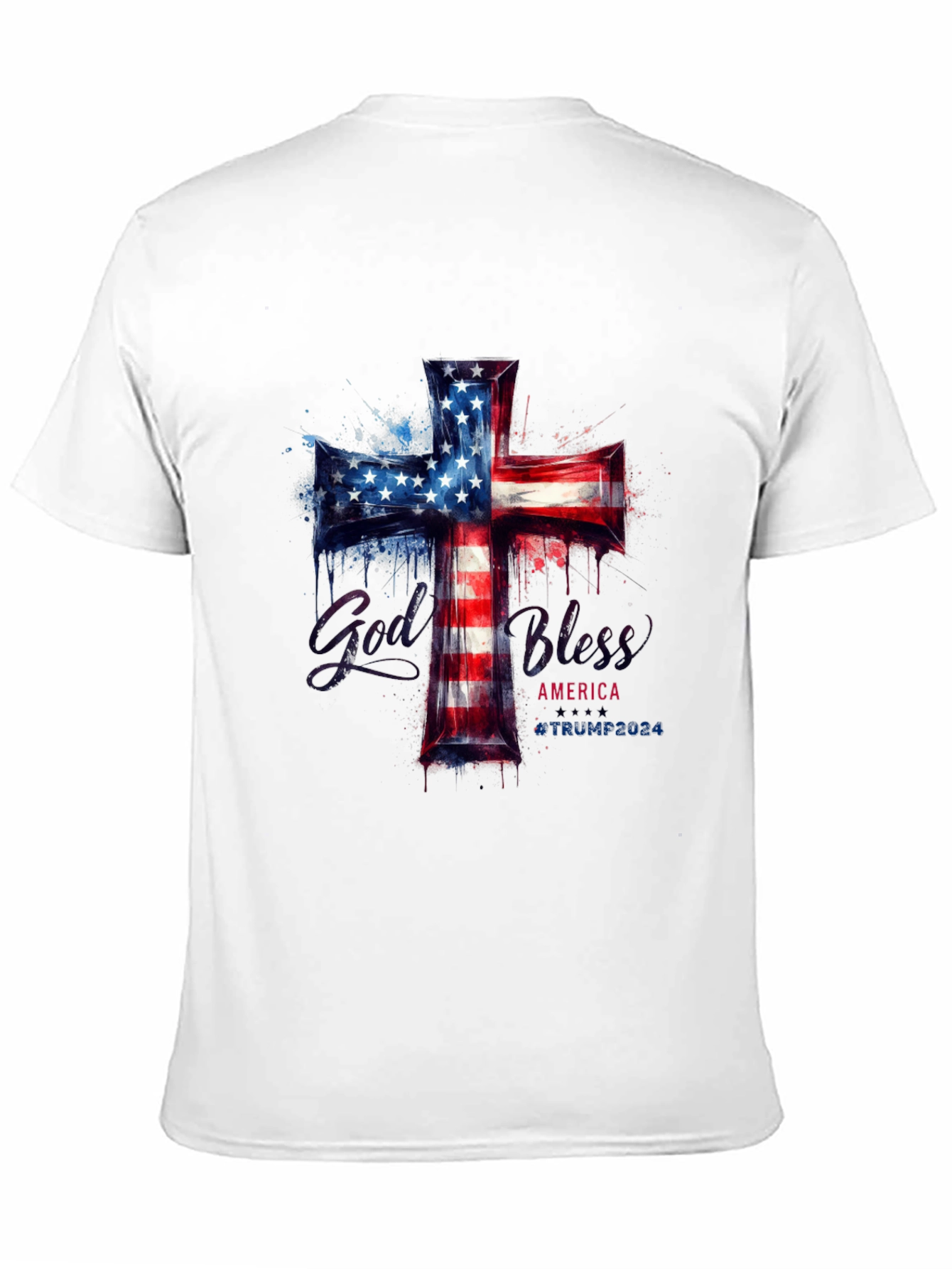 God Bless America Patriotic Cross T-Shirt