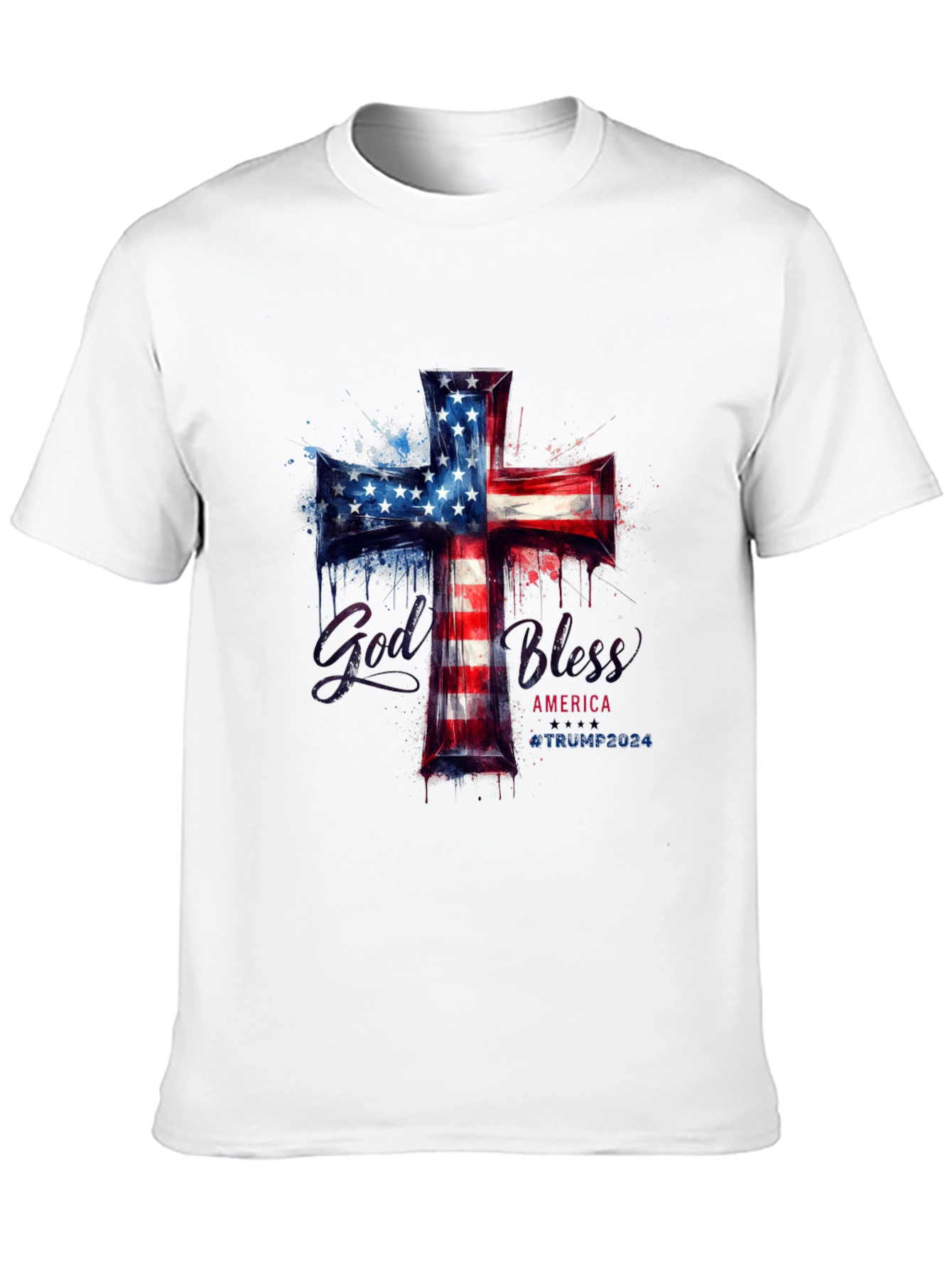 God Bless America Patriotic Cross T-Shirt