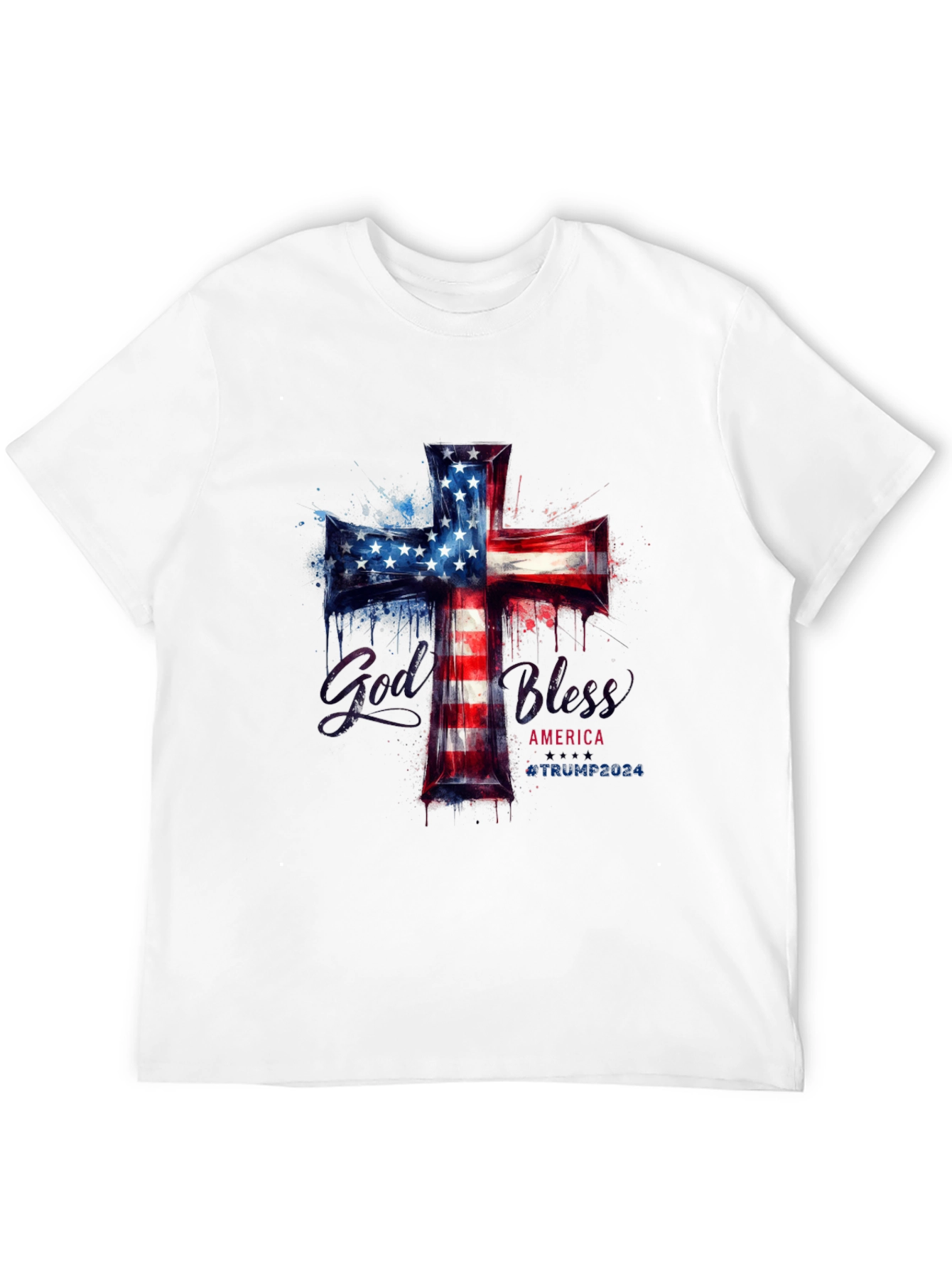 God Bless America Patriotic Cross T-Shirt