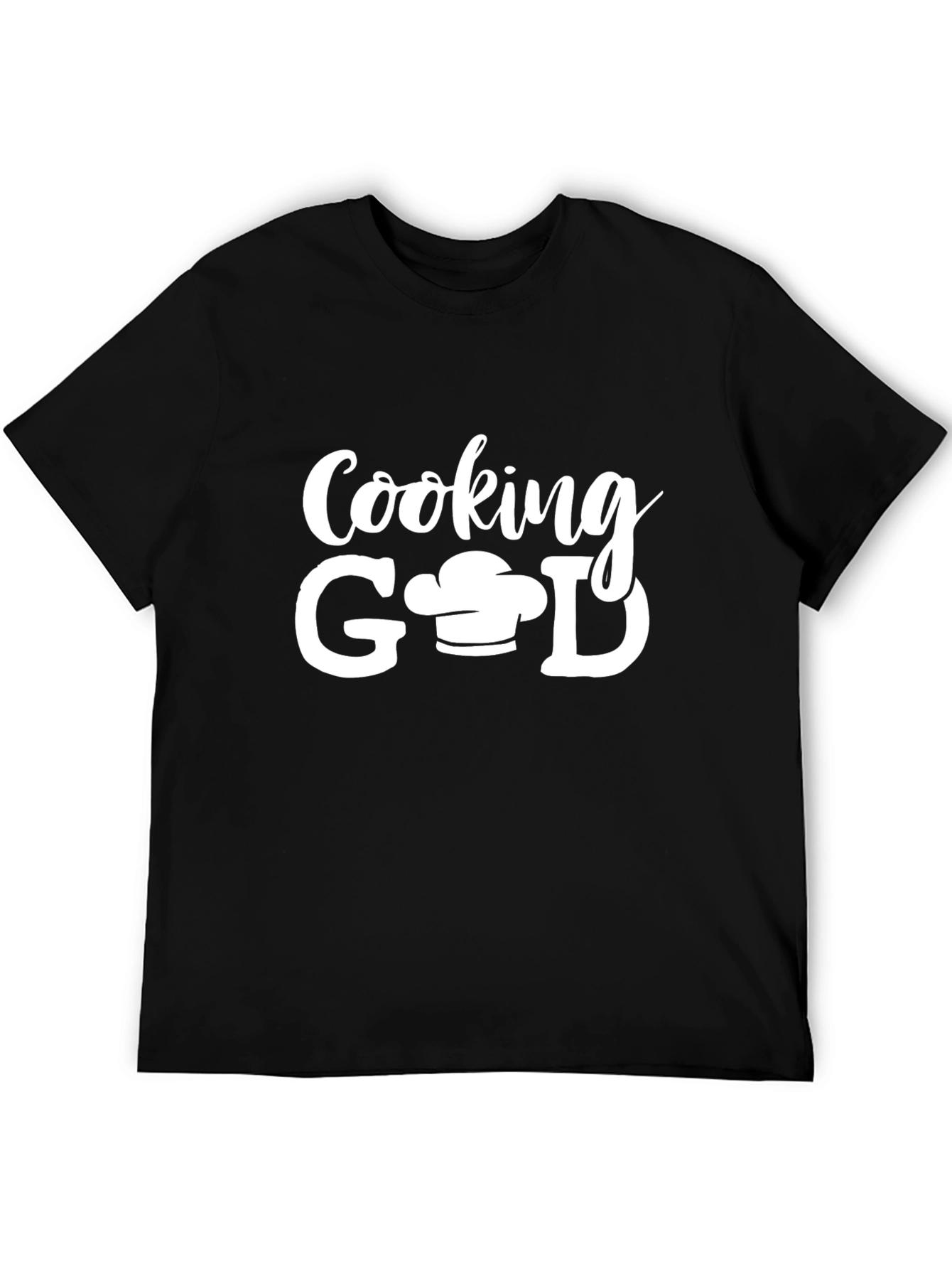 Cooking God Chef Hat Graphic Black T-Shirt