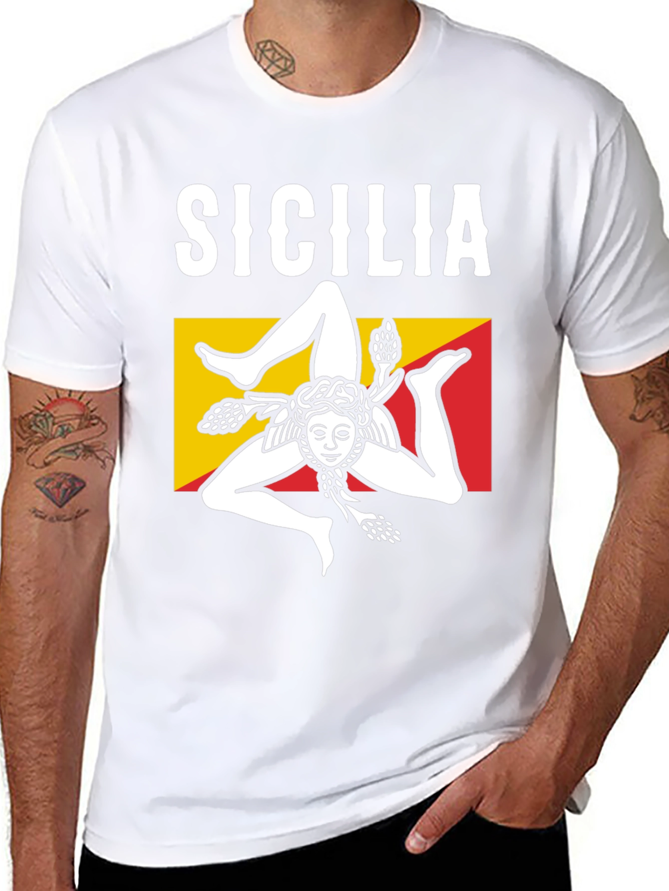 Sicilia T-Shirt Trinacria Symbol Tee