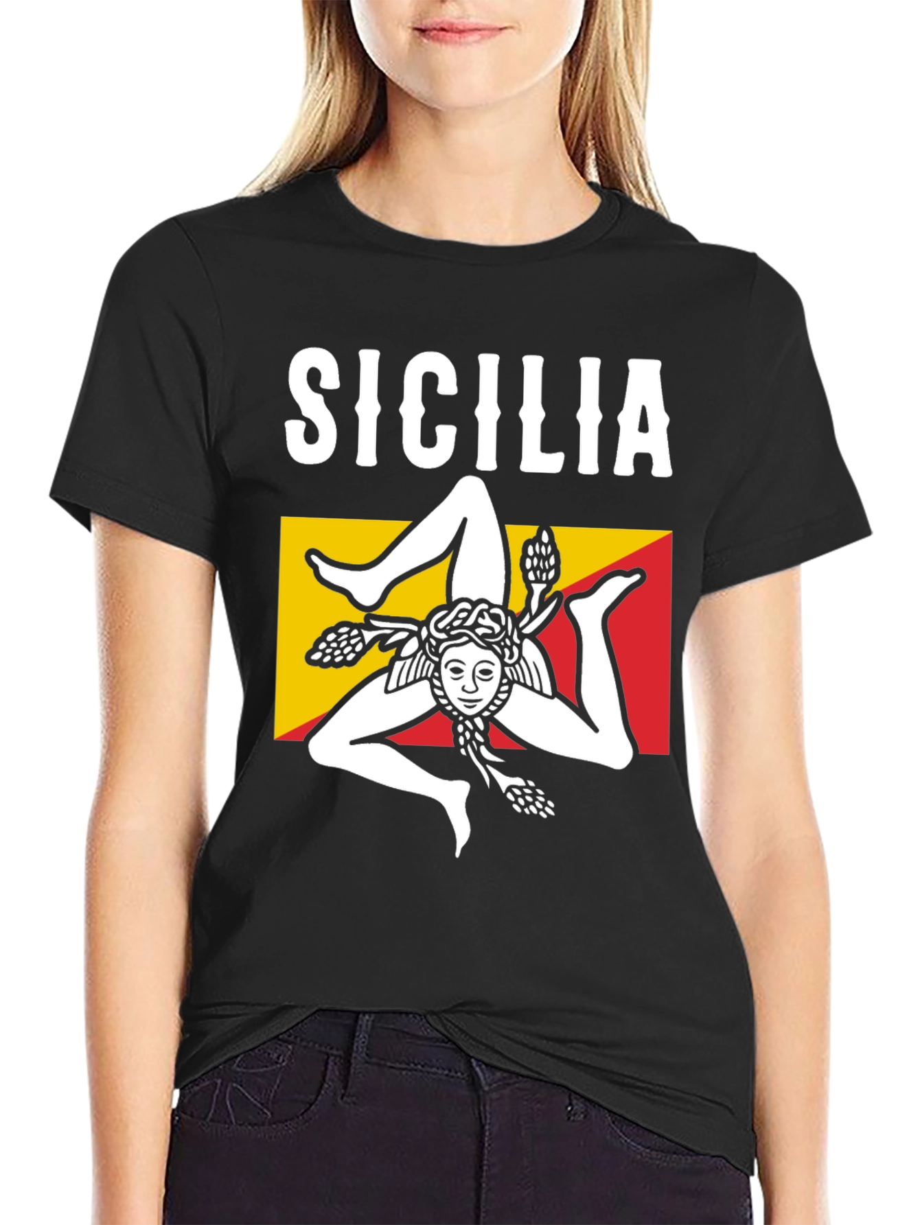 Sicilia T-Shirt Trinacria Symbol Tee