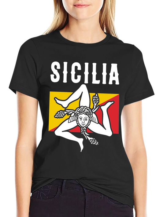 Sicilia T-Shirt Trinacria Symbol Tee